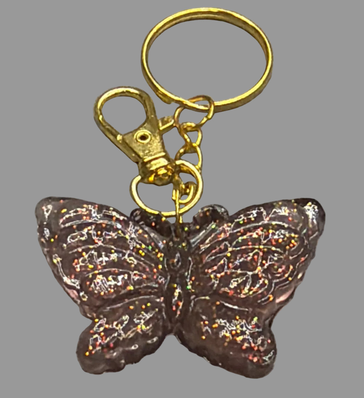 Resin Butterfly Keychain and Bag Charm (Holographic)