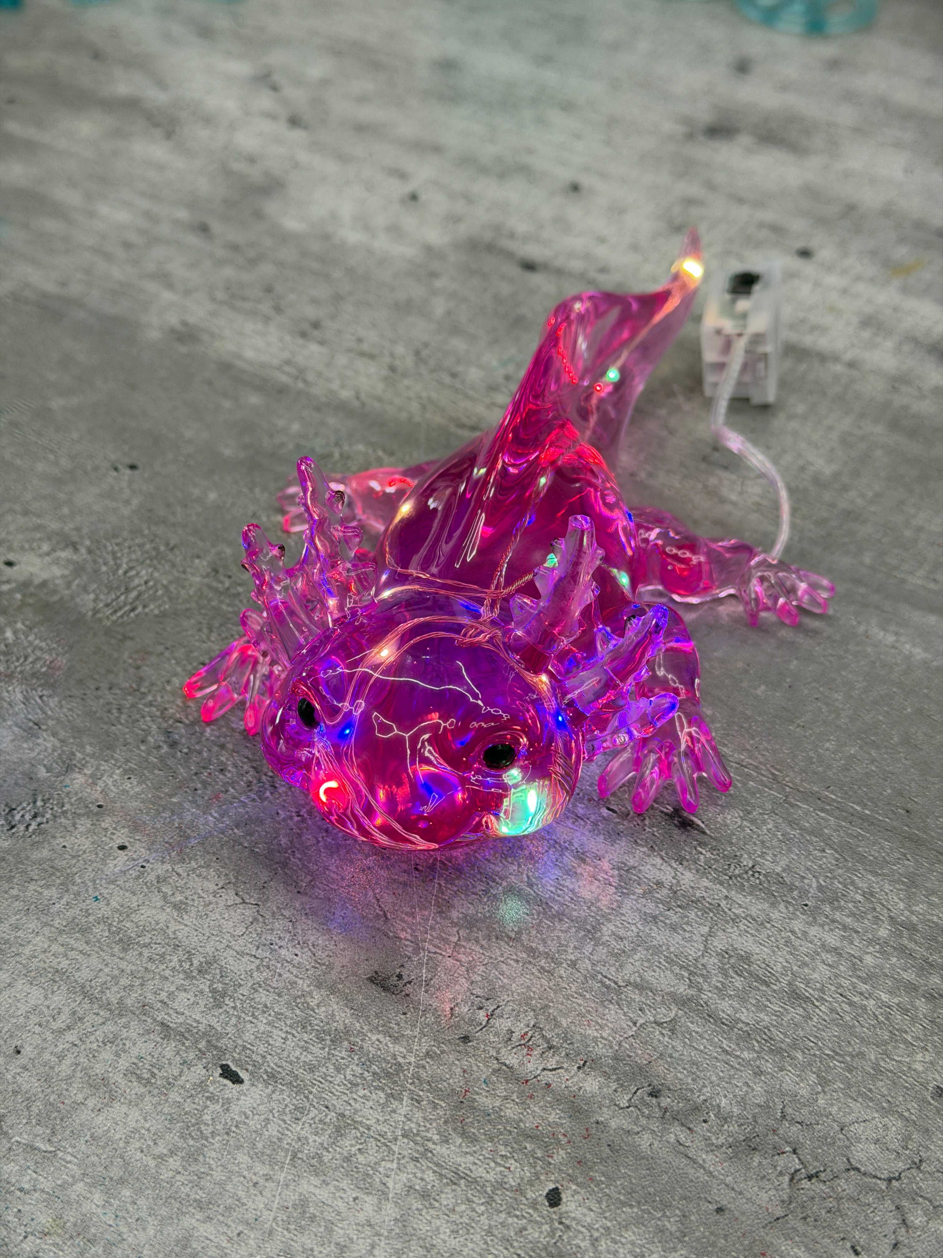 Axolotl Figurine with LED Fairy Lights