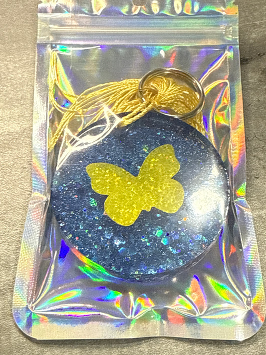 Glitter Butterfly Keychain with Tassel