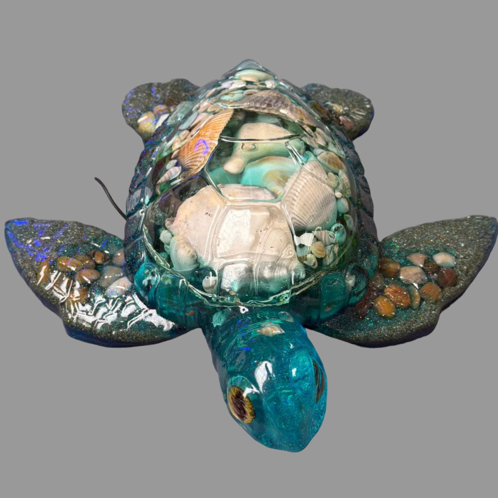 Turtle Figurine w/ Fairy Lights - Giant - Ocean Theme