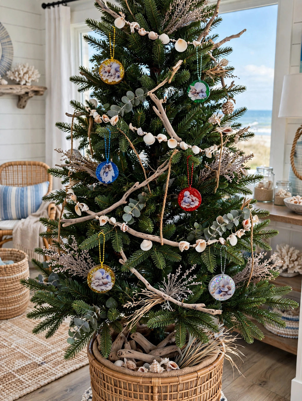 Coastal Christmas Resin Tree Ornaments
