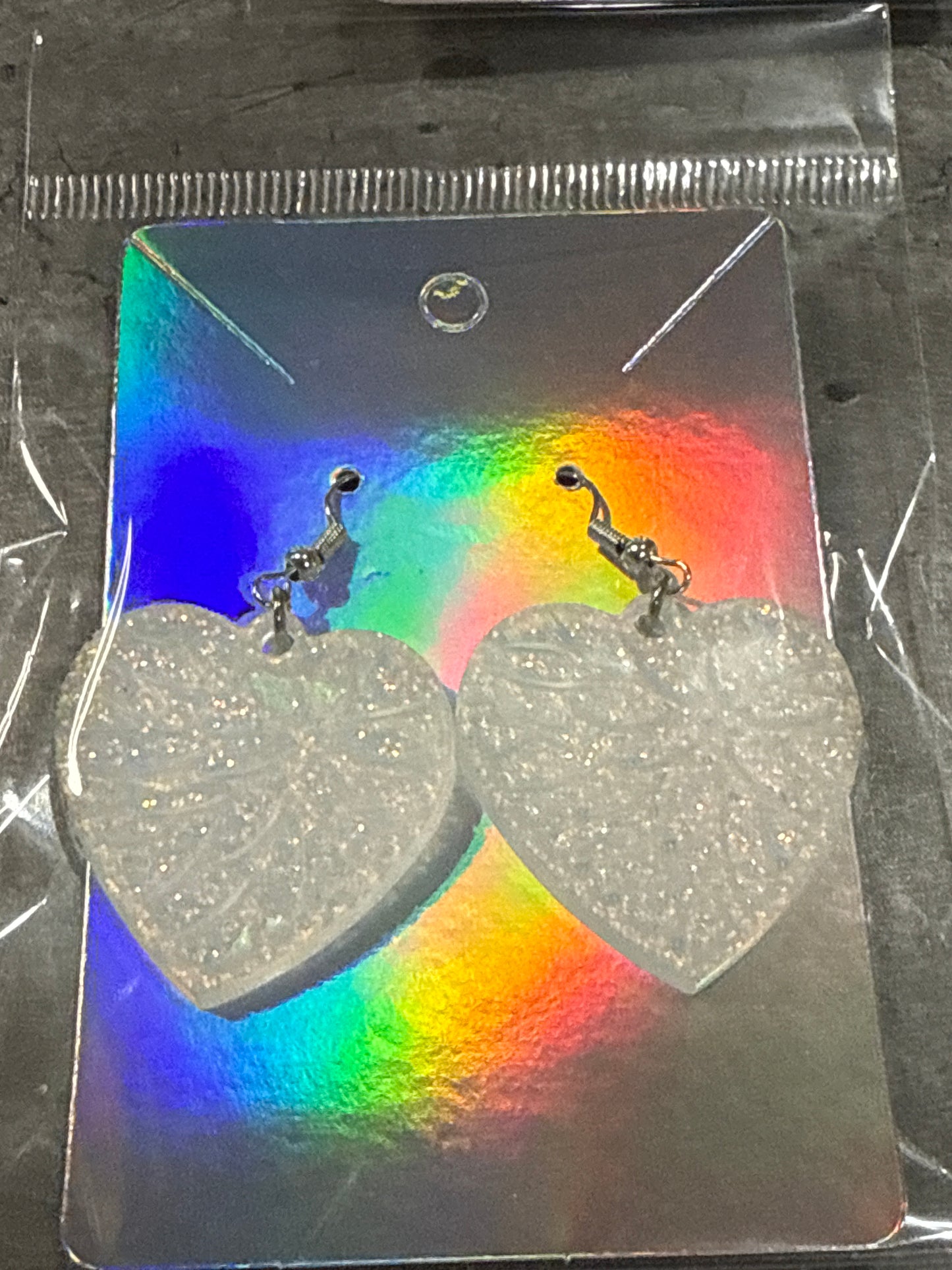 Holographic Heart Earrings