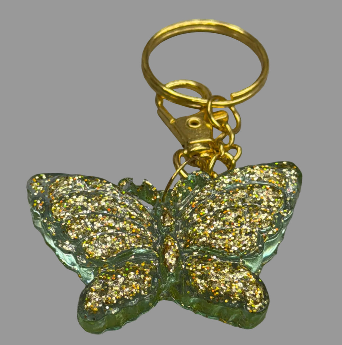 Resin Butterfly Keychain and Bag Charm (Holographic)