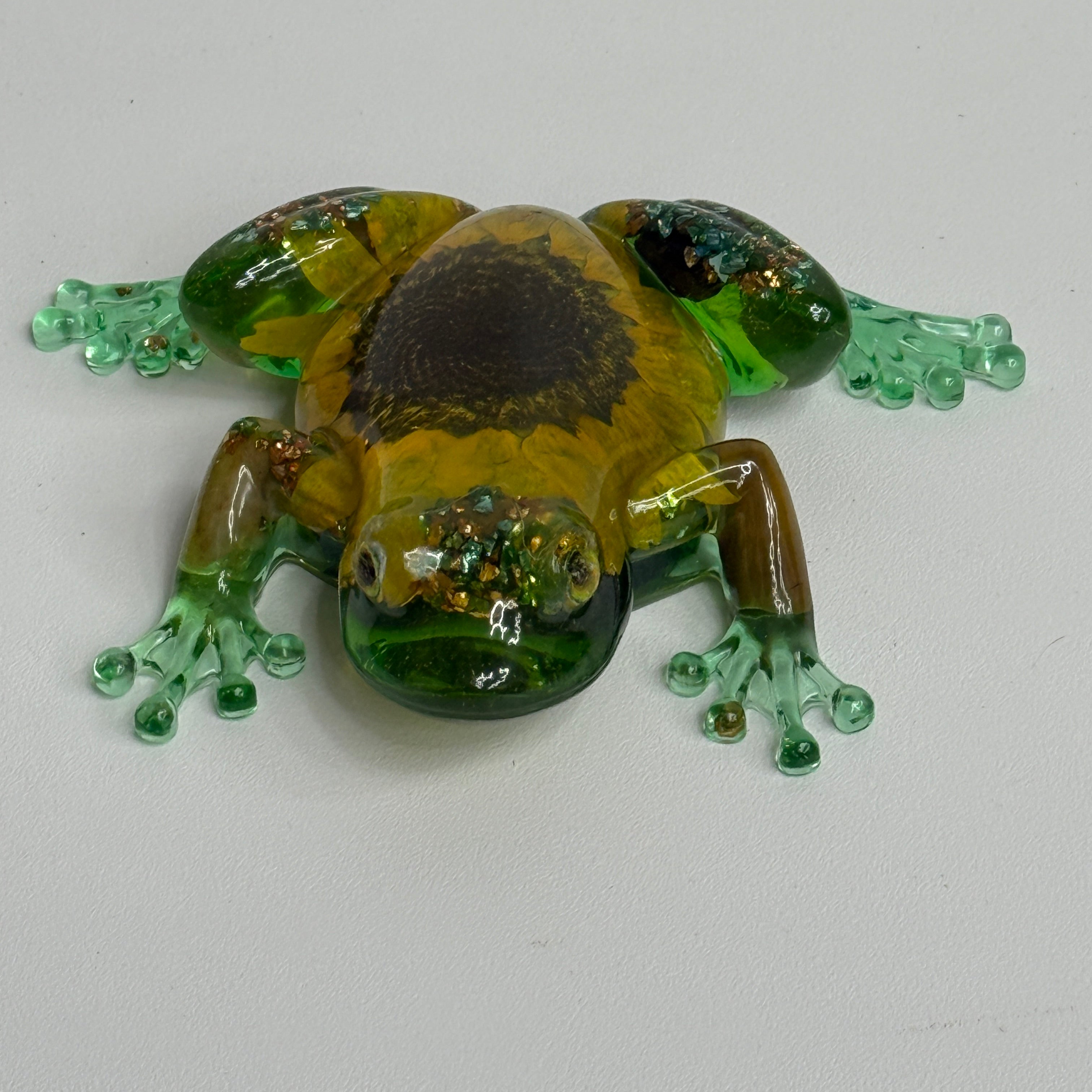 Frog Figurine with Sunflowers