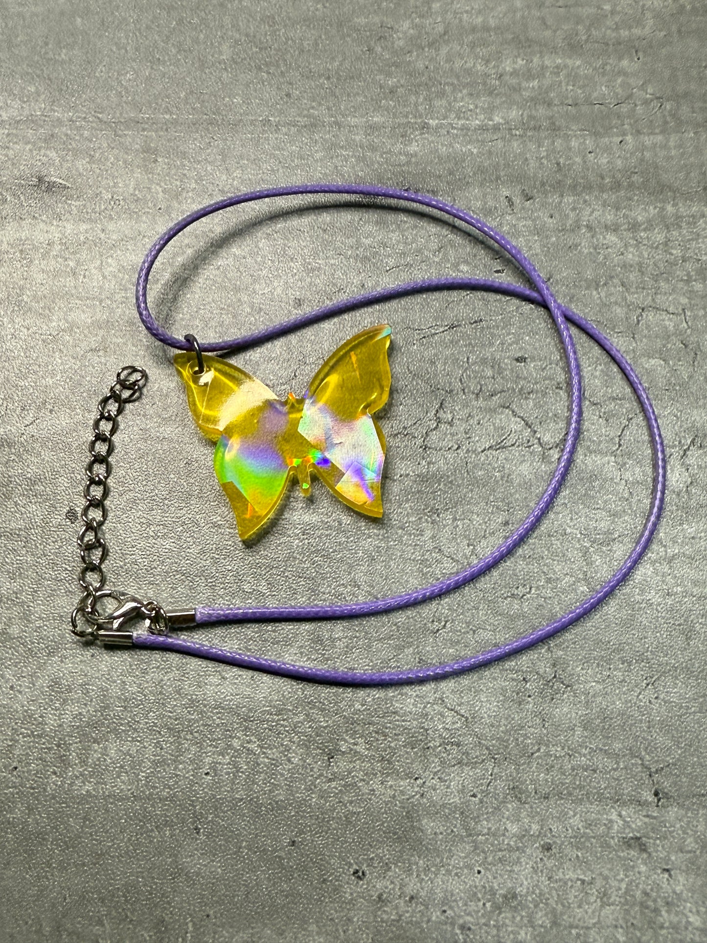 Butterfly Pendant Corded Necklace