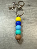 Beach Beaded Bag Charm and Keychain