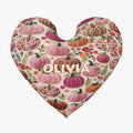 Personalized Pumpkin Heart Pillow | Custom Name | Fall Autumn Harvest Decorative Cushion Gift