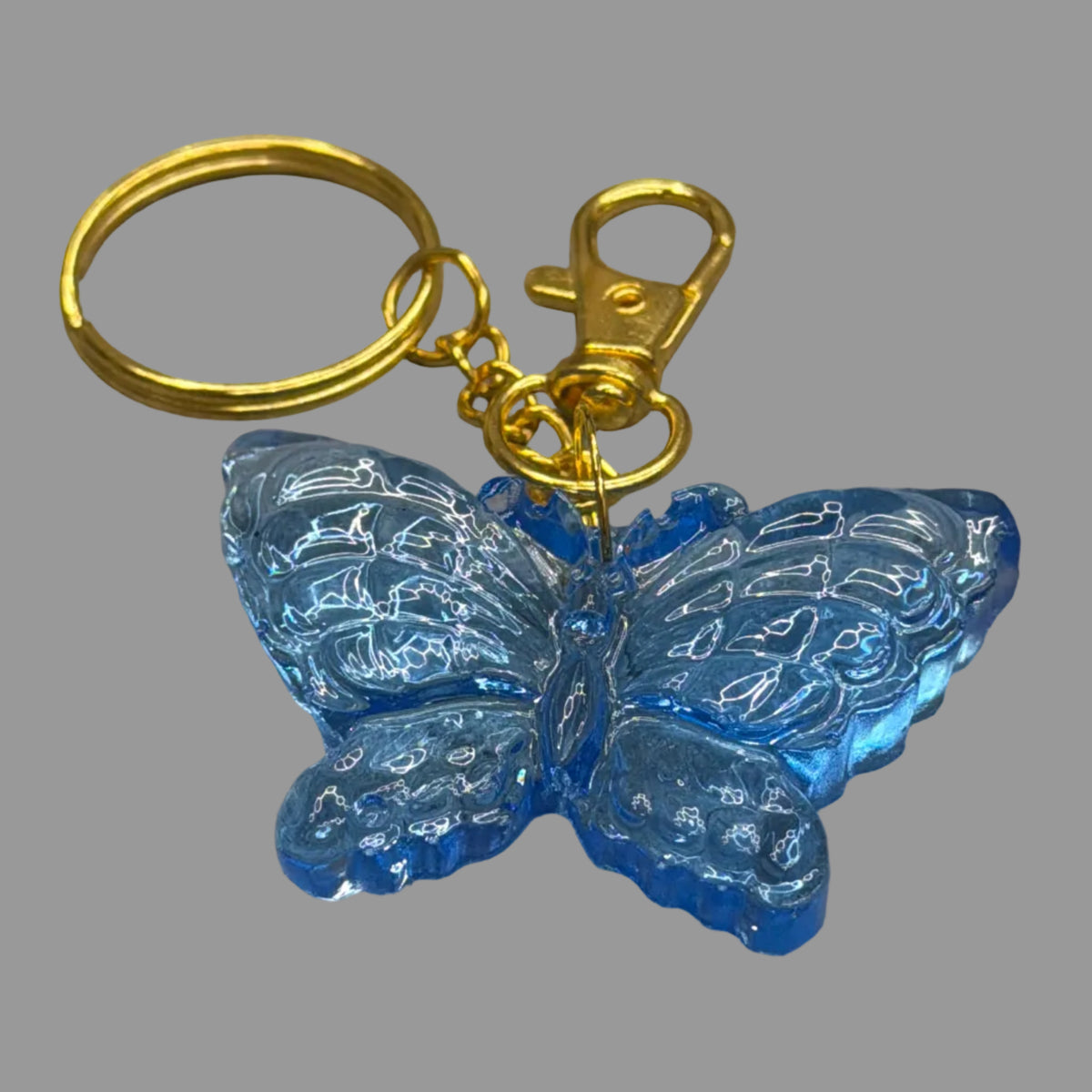 Resin Butterfly Keychain and Bag Charm (Holographic)