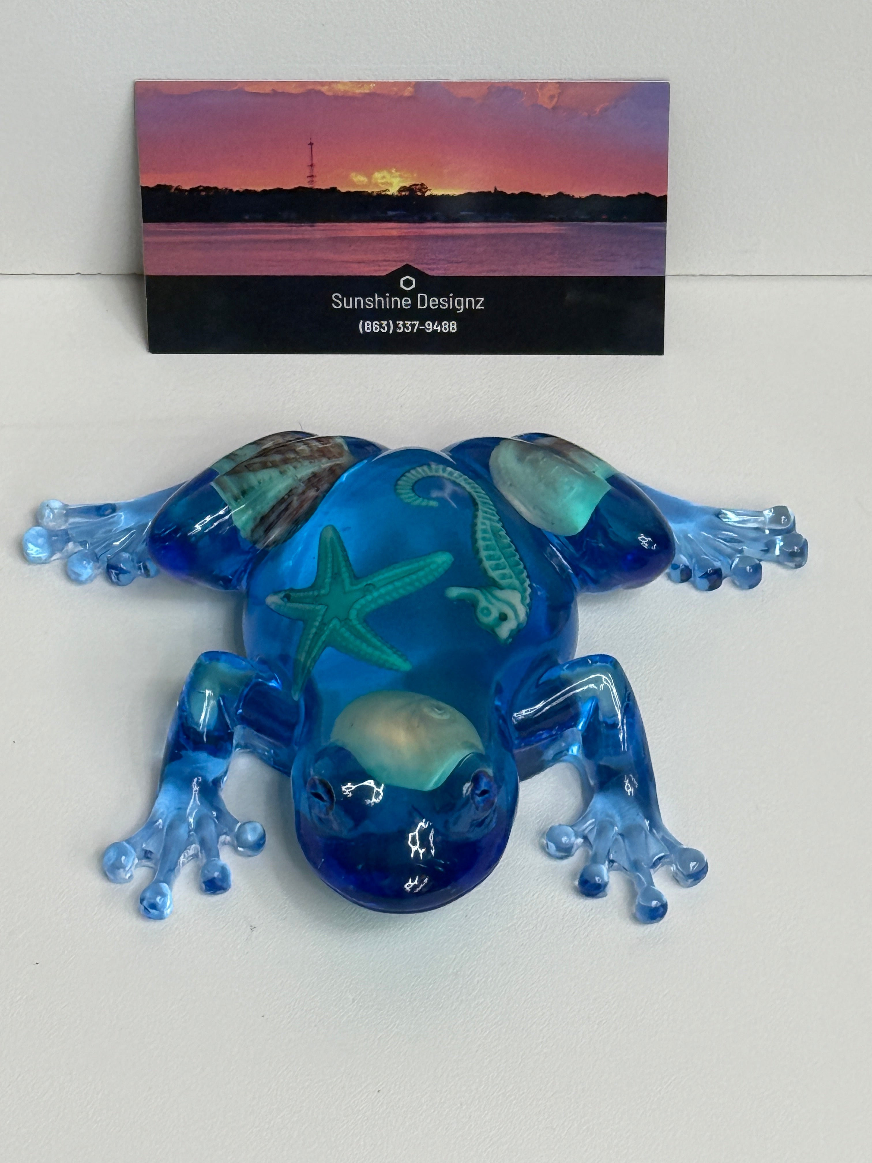 Frog Figurine with Seashells