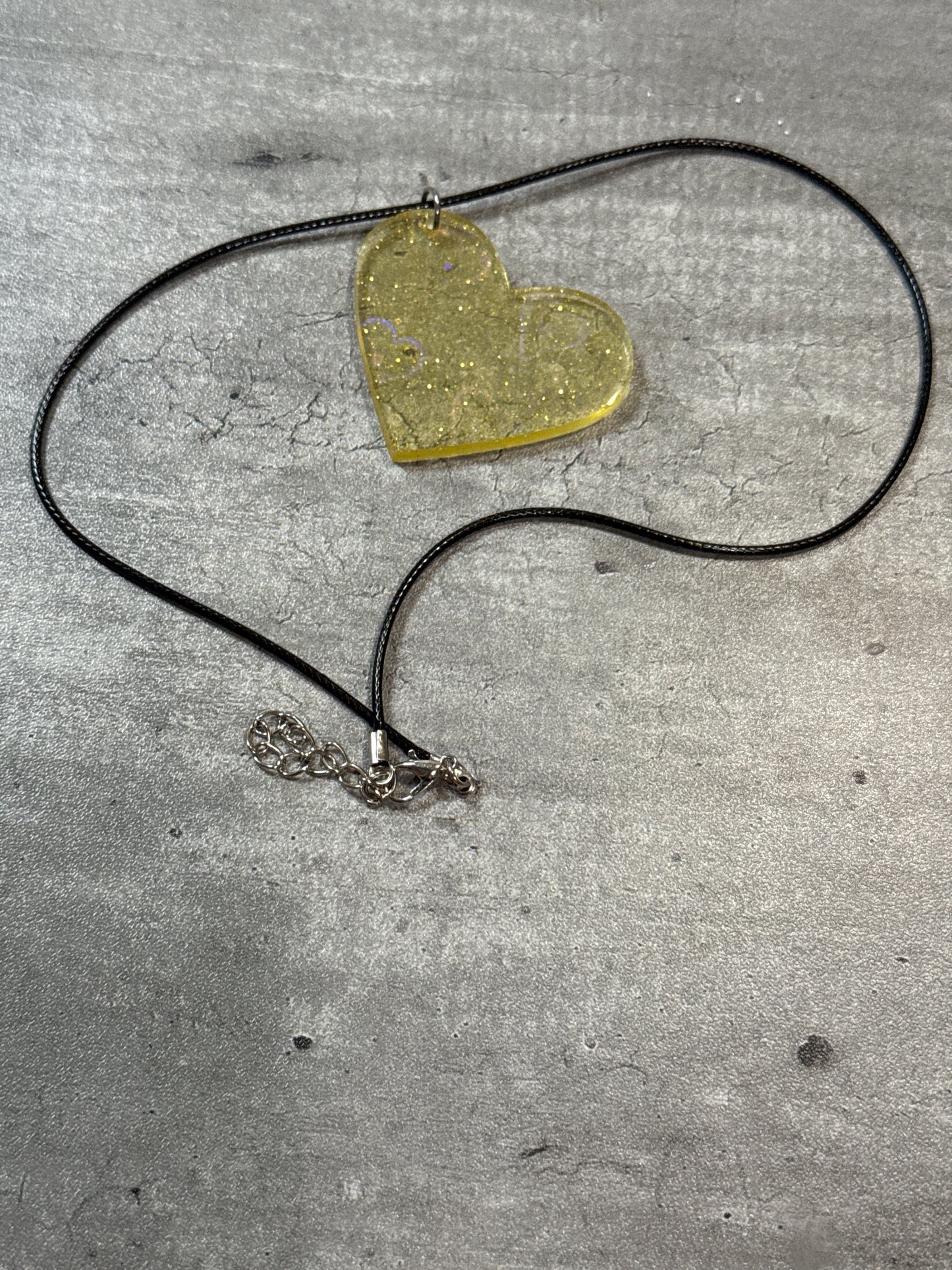 Large Holographic Heart Pendant Necklace