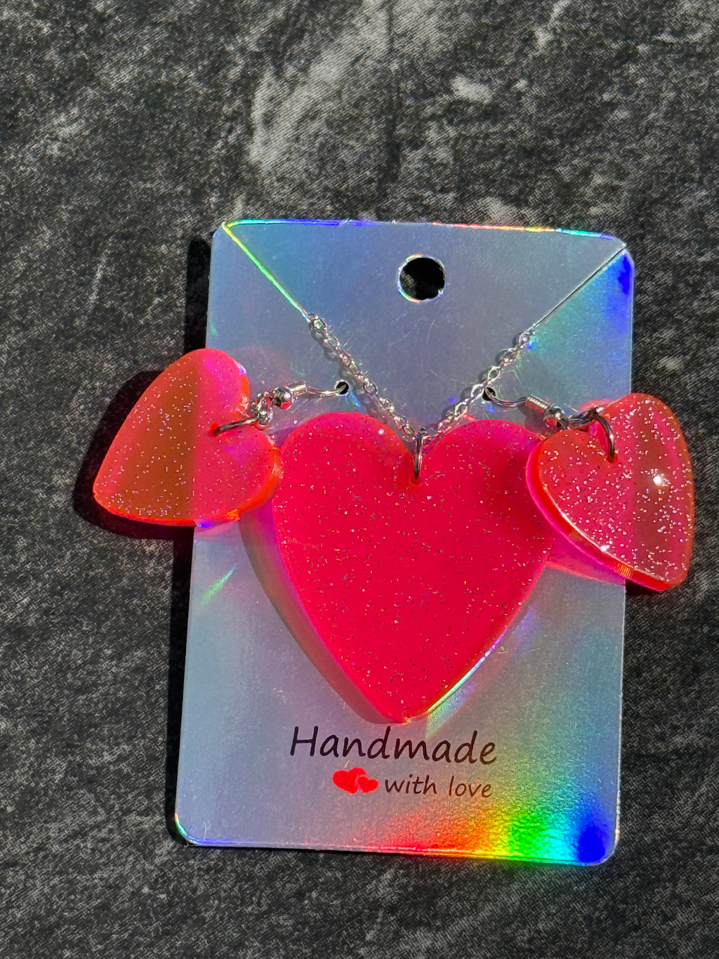 Resin Necklace and Earrings Set
