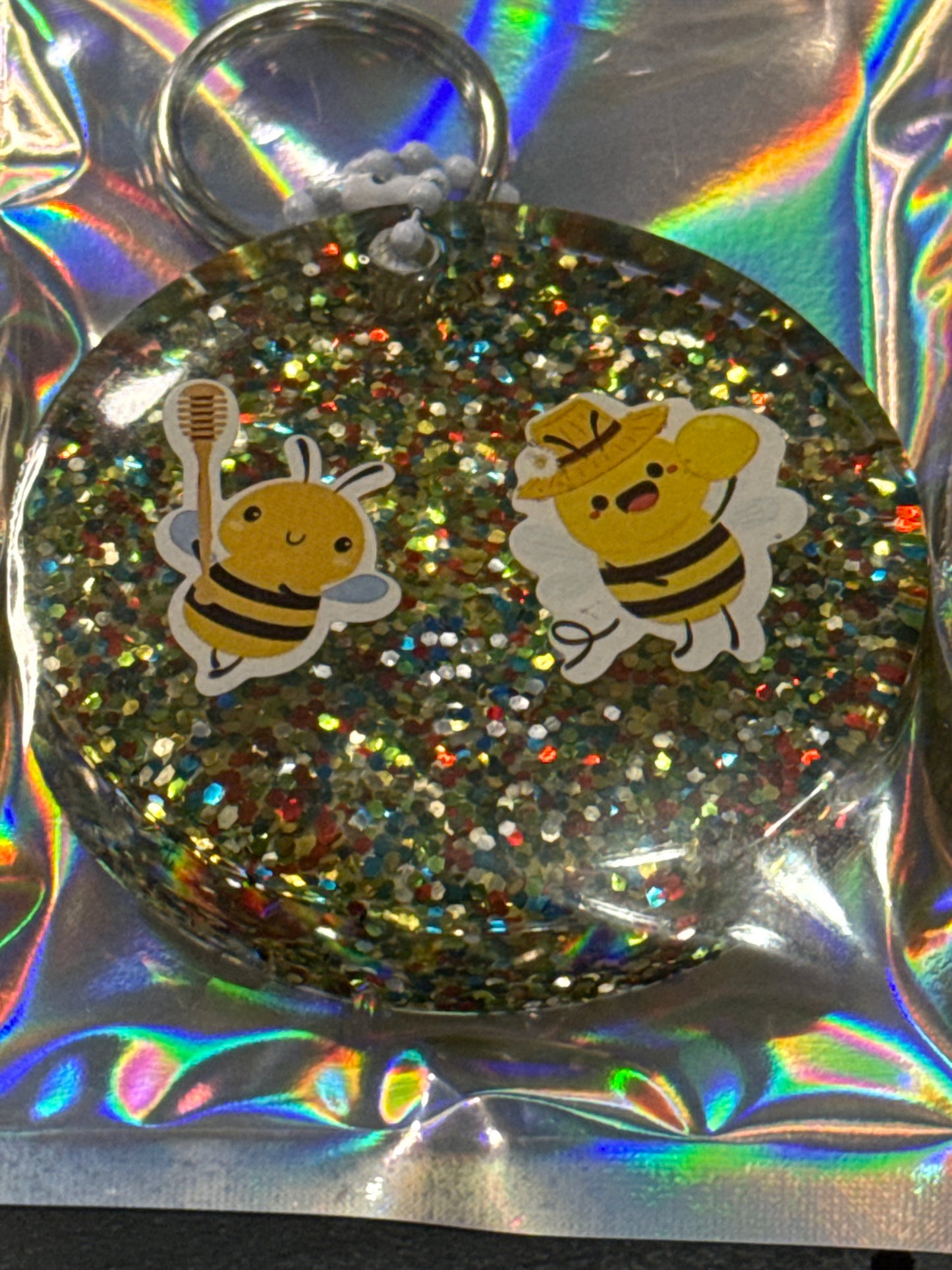 Glitter Cute Honey Bee Keychains