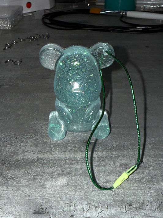 Sitting Glitter Bear Christmas Ornament