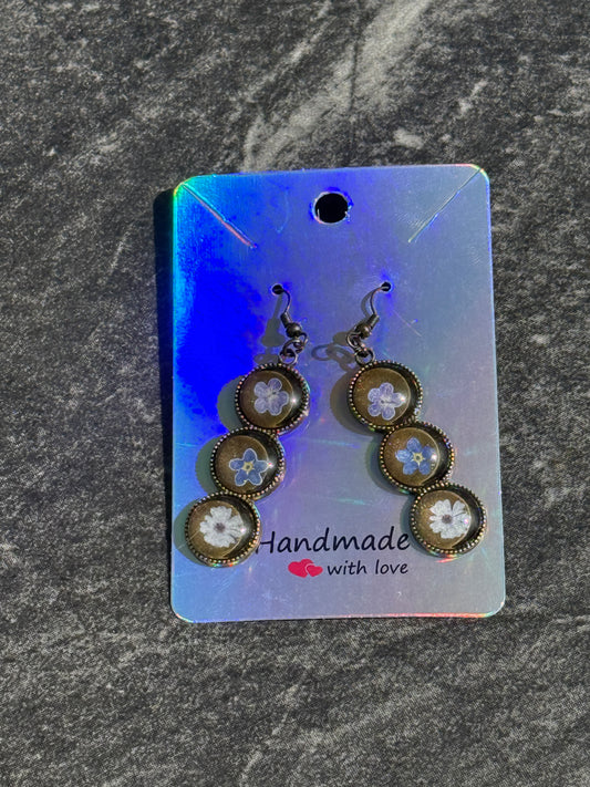 Cabachon Bezel Raindrop Earrings