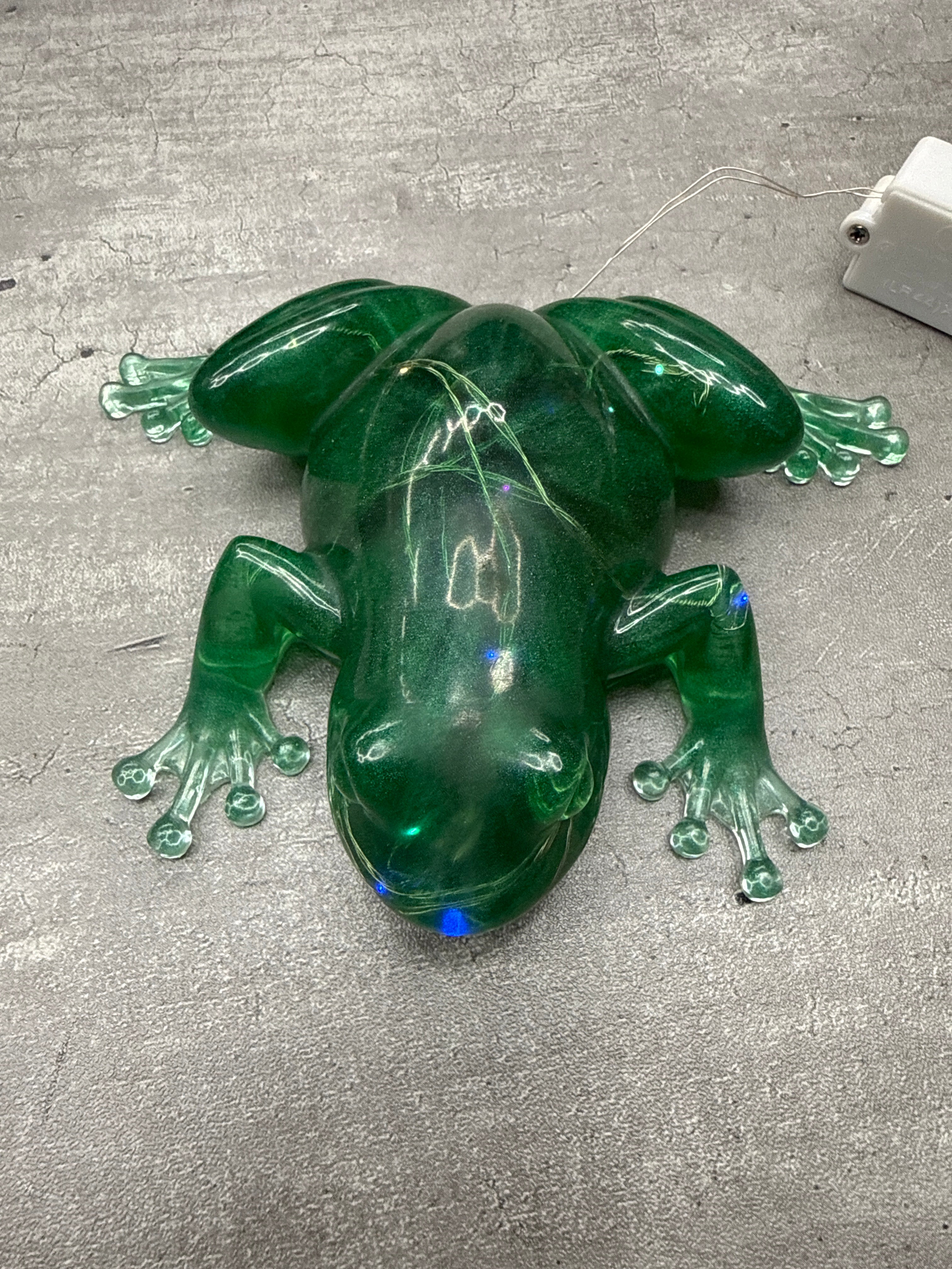 Frog Figurine with Fairy Lights