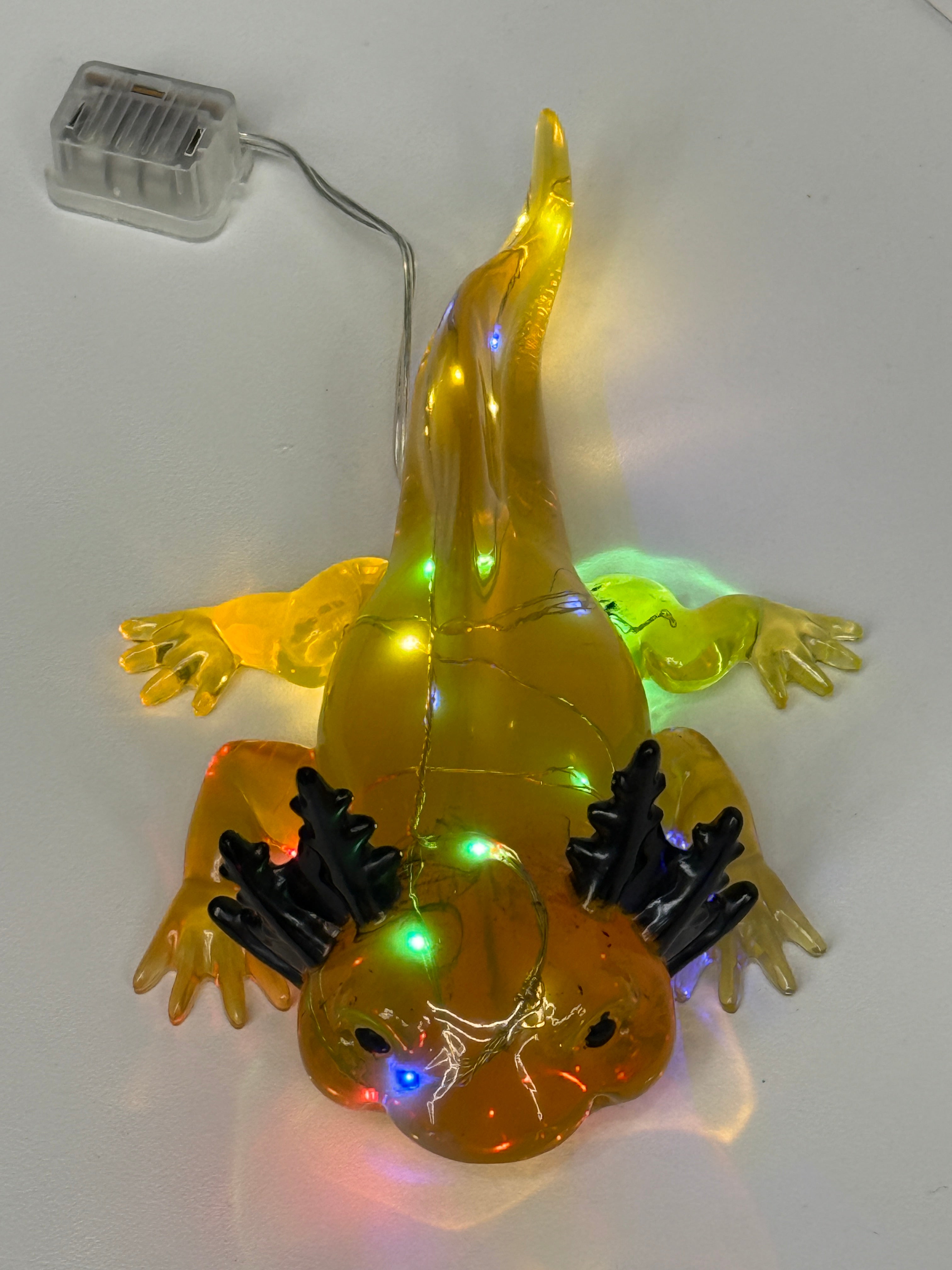 Axolotl Figurine with LED Fairy Lights