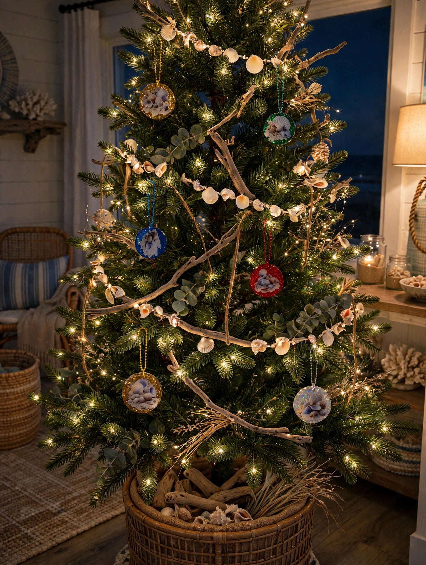 Coastal Christmas Resin Tree Ornaments