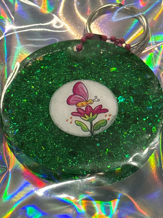 Glitter Cartoon Bugs Keychains