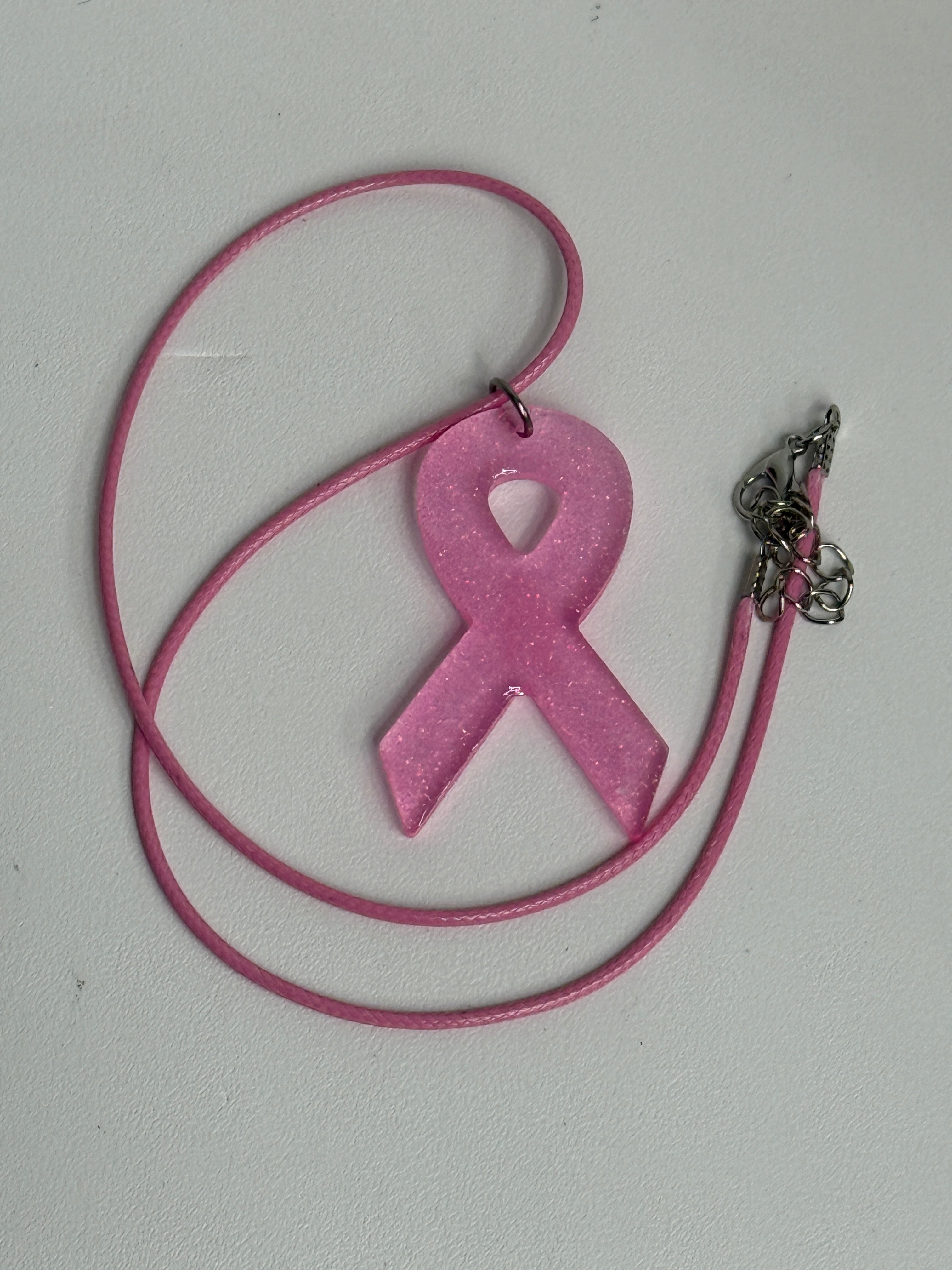 Cancer Awareness Resin Ribbon Necklace