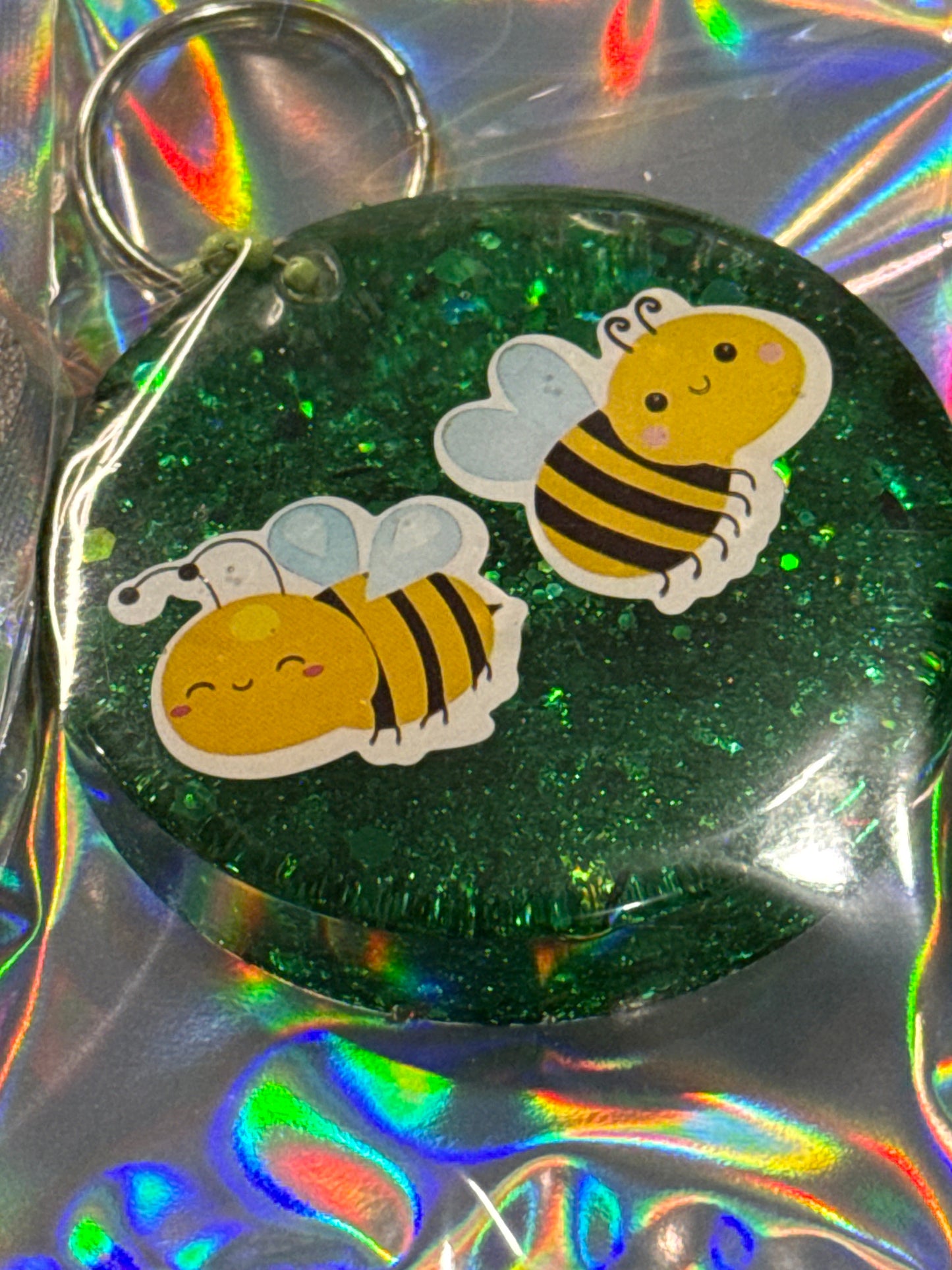 Glitter Cute Honey Bee Keychains