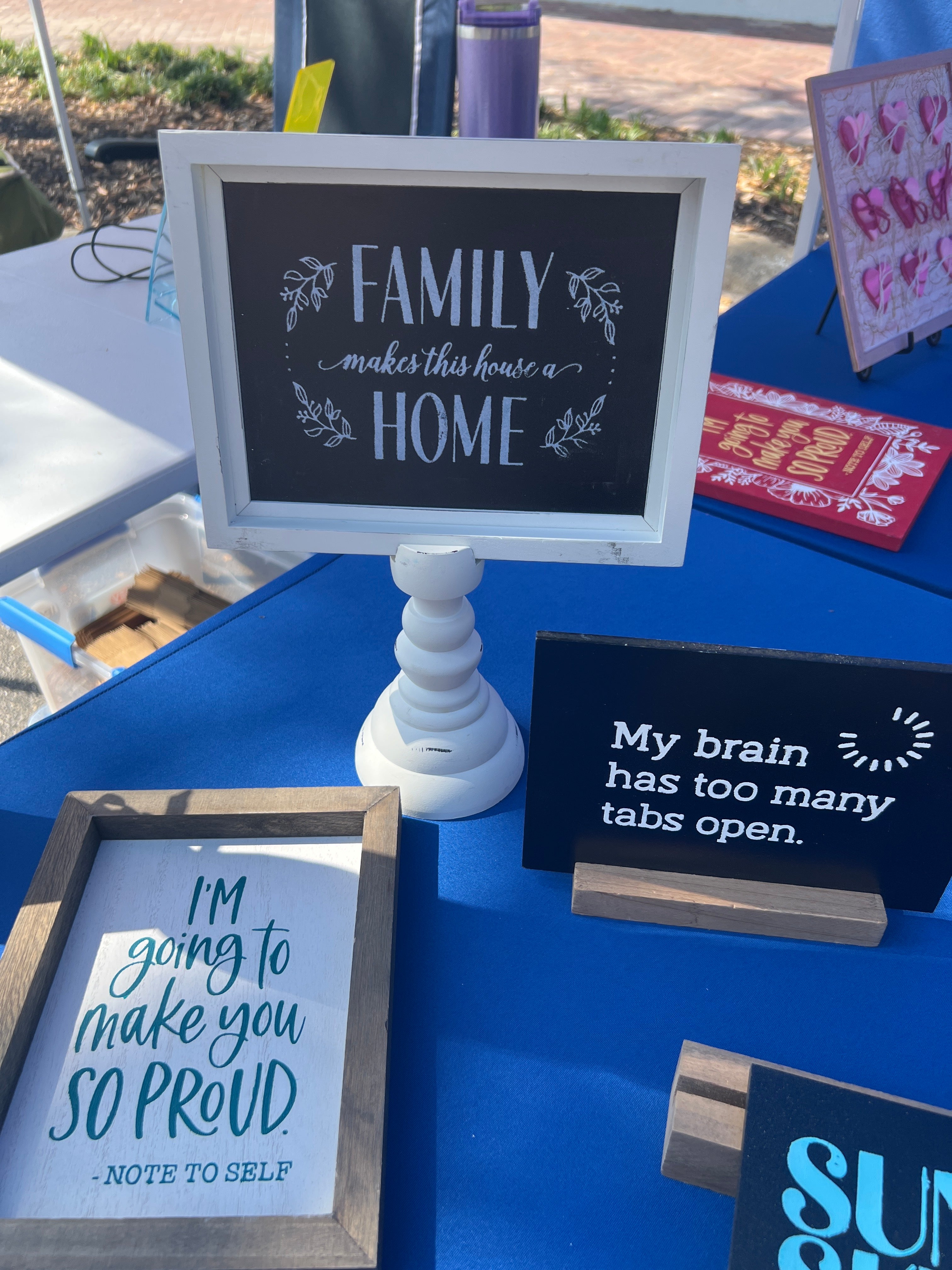 Family Makes This House Home Plaque on Pedestal