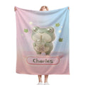 Personalized Kawaii Frog Boba Tea Blanket | Custom Name | Cute Frog Throw