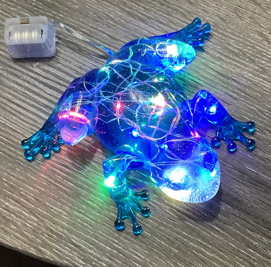 Frog Figurine with Fairy Lights