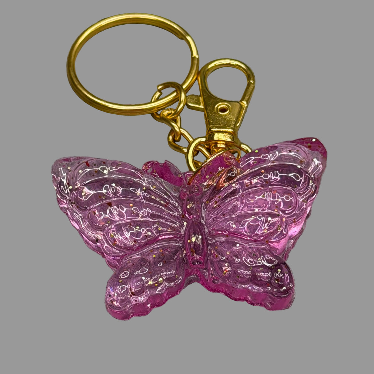 Resin Butterfly Keychain and Bag Charm (Holographic)