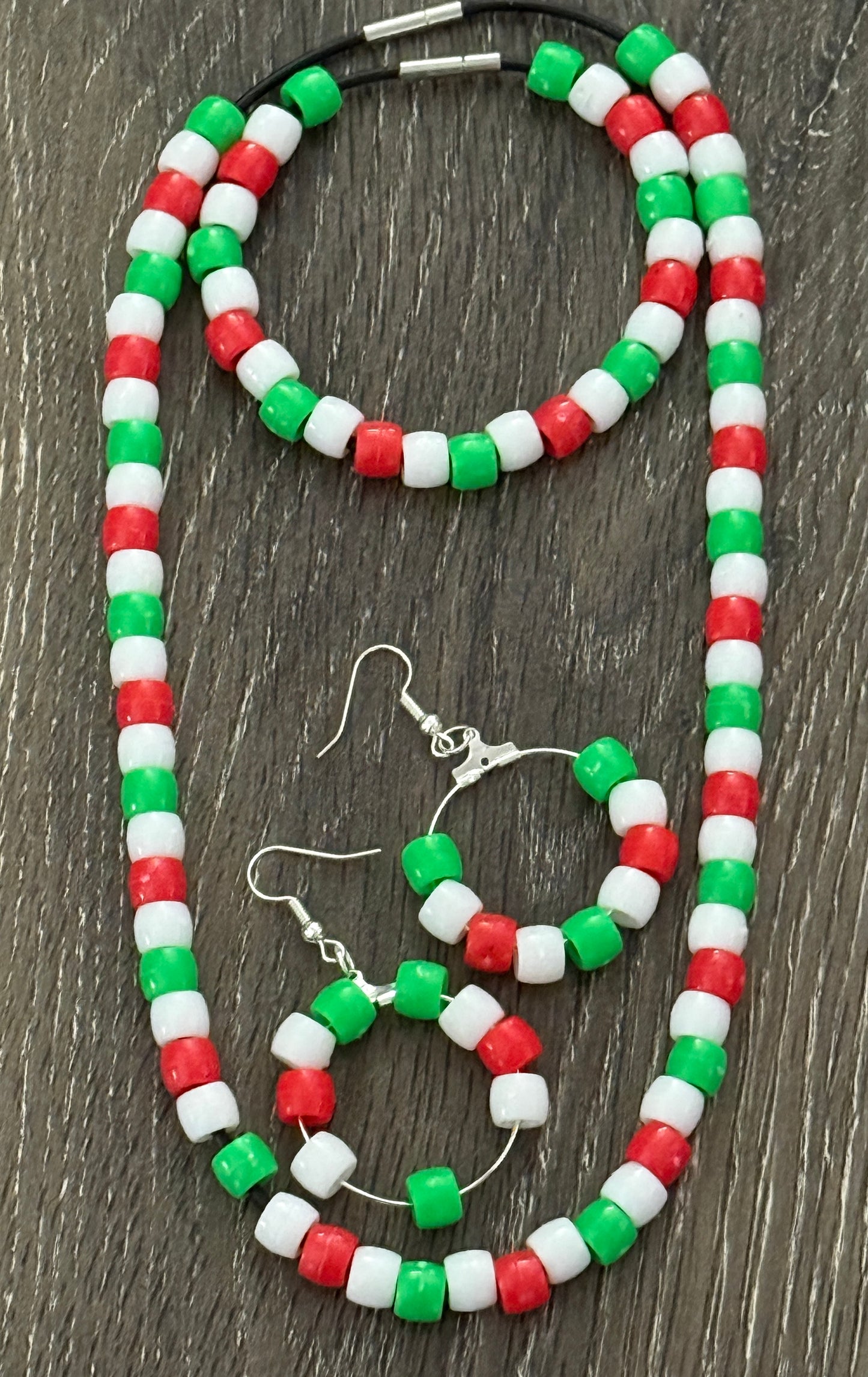 Beaded Necklace, Bracelet and Earrings set