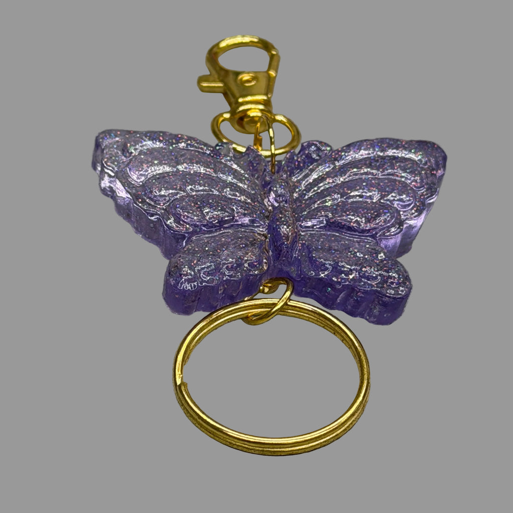 Resin Butterfly Keychain and Bag Charm (Holographic)