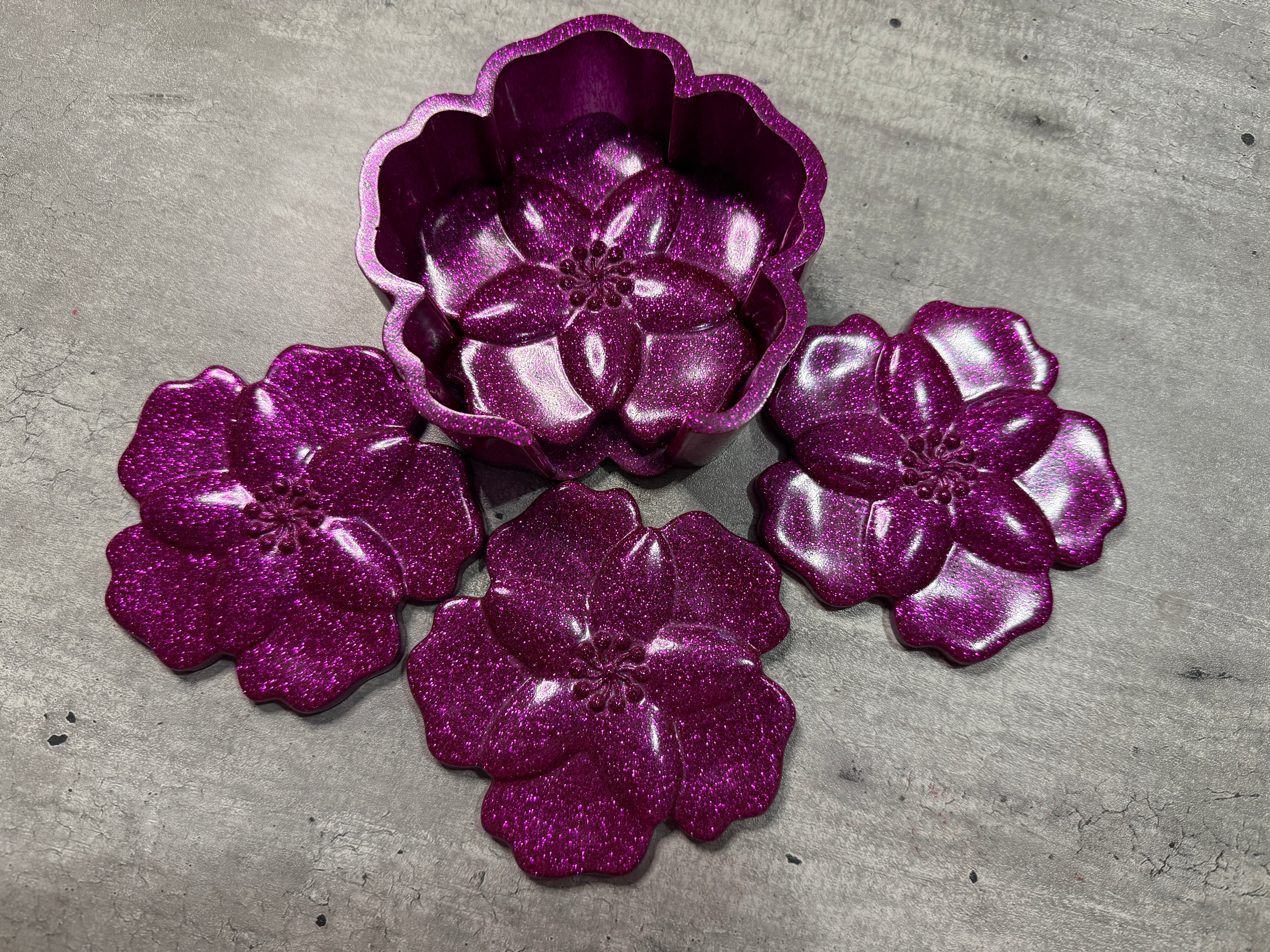 Floral Shape Coaster Set