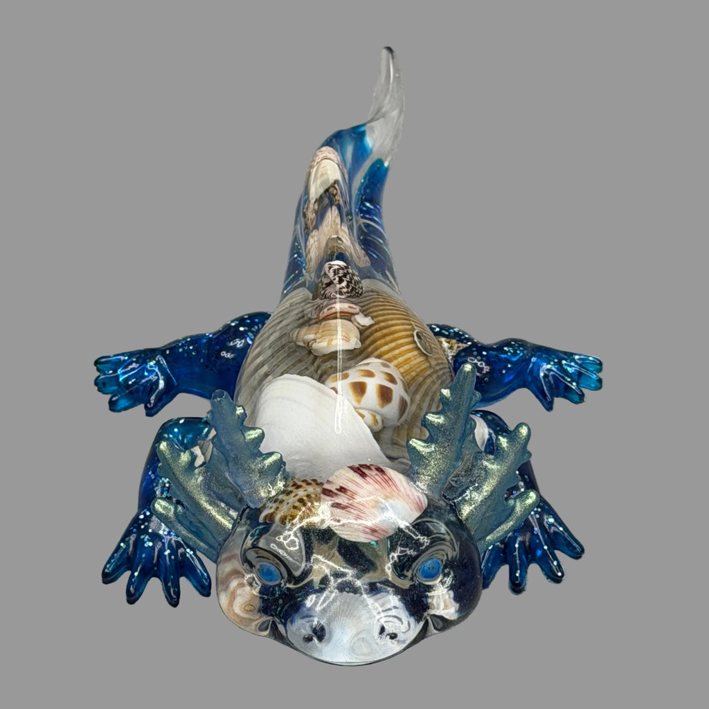 Resin Axolotl with Seashells