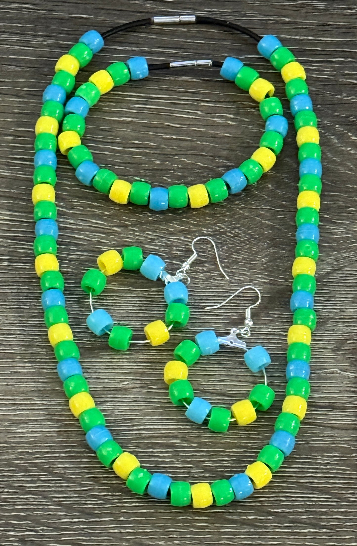 Beaded Necklace, Bracelet and Earrings set