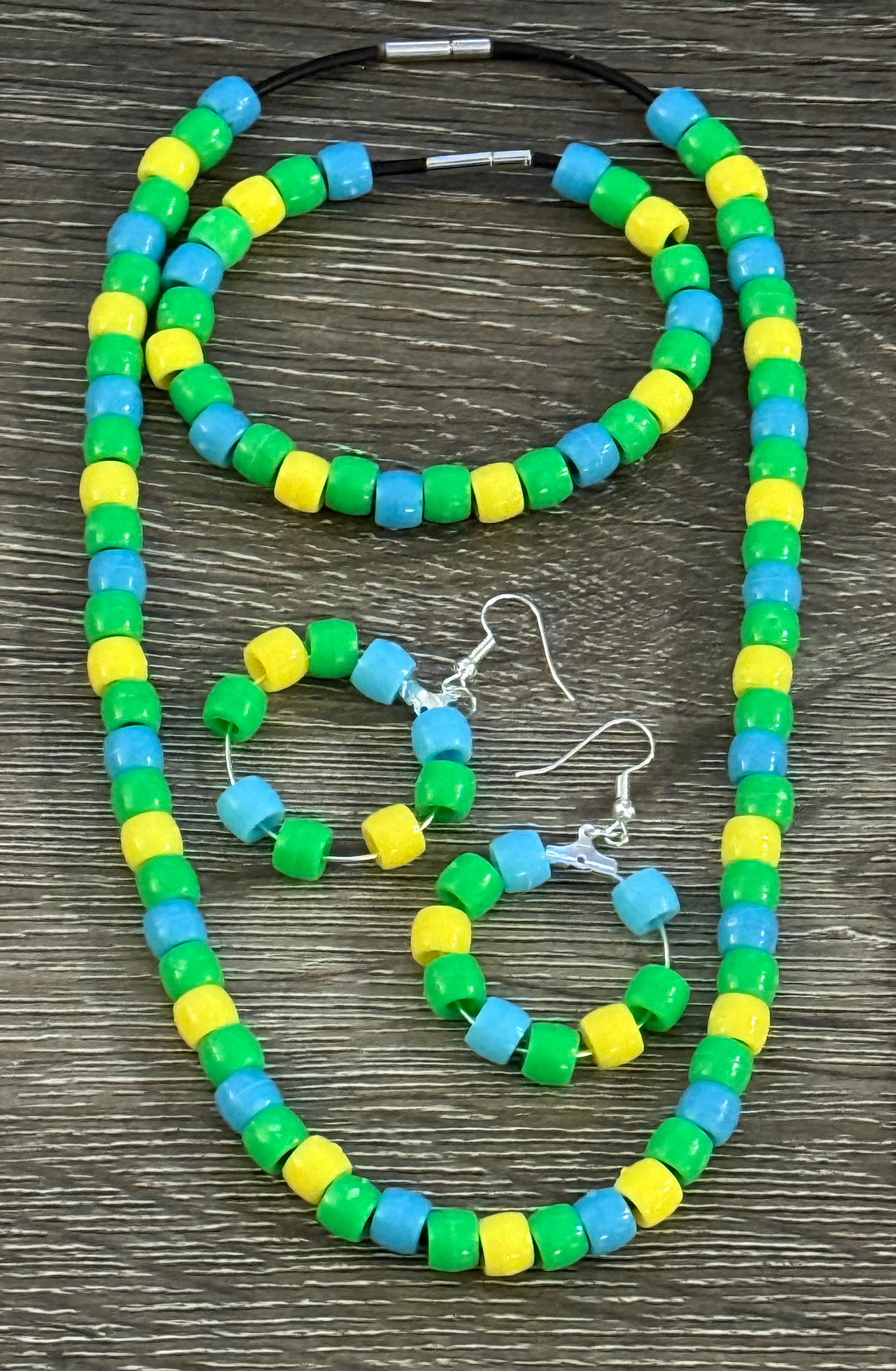 Beaded Necklace, Bracelet and Earrings set