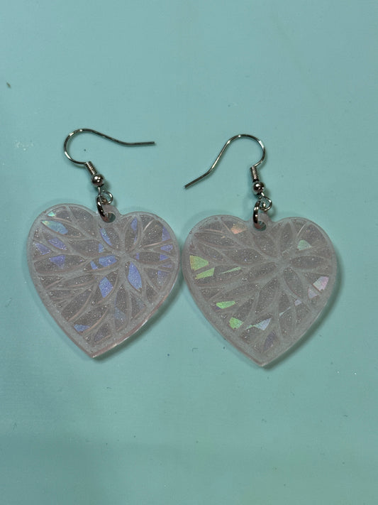 Holographic Heart Earrings