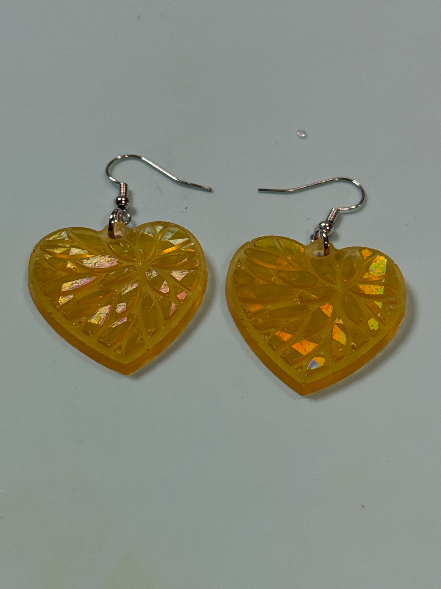 Holographic Heart Earrings