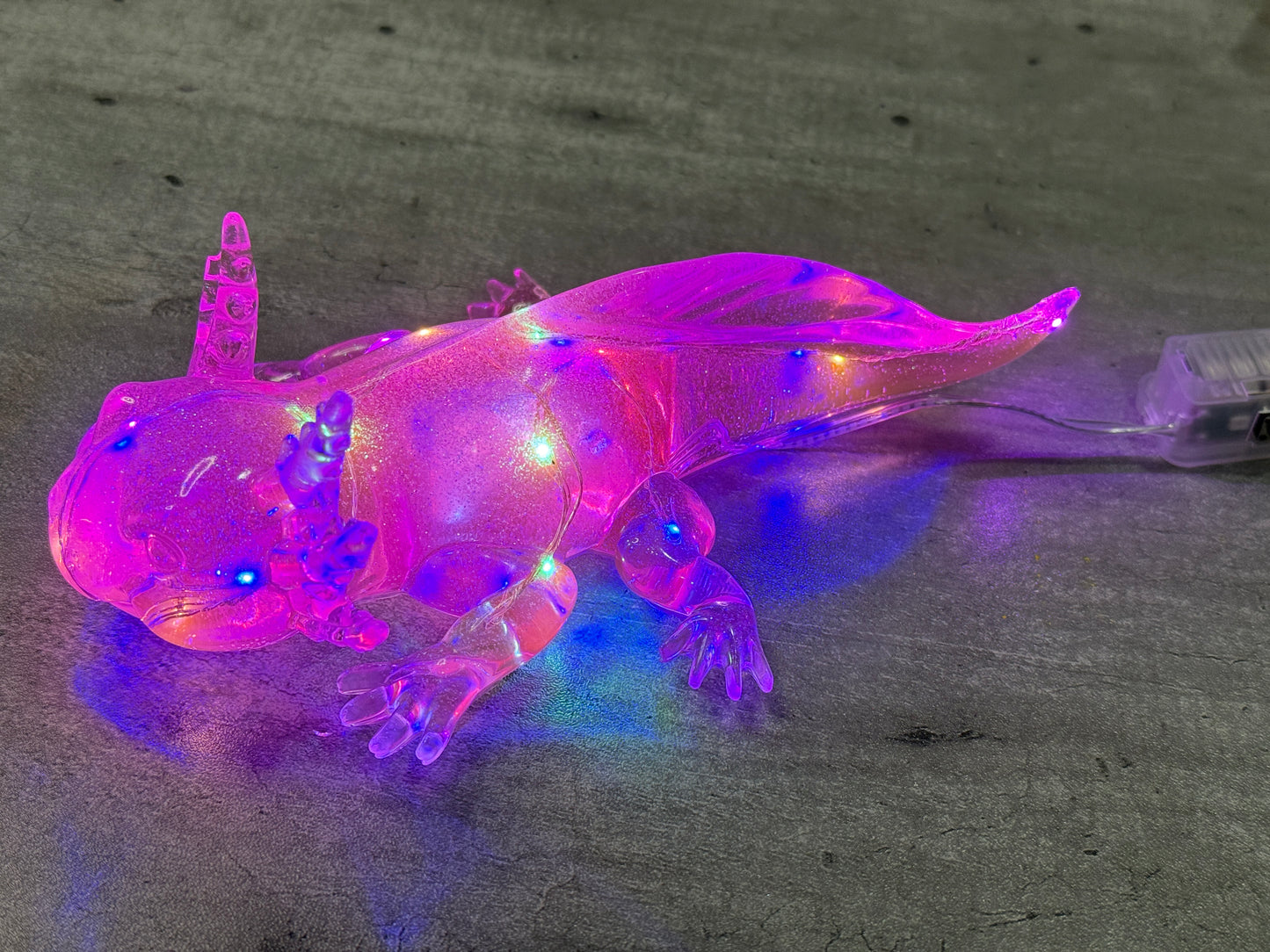 Axolotl Figurine with LED Fairy Lights