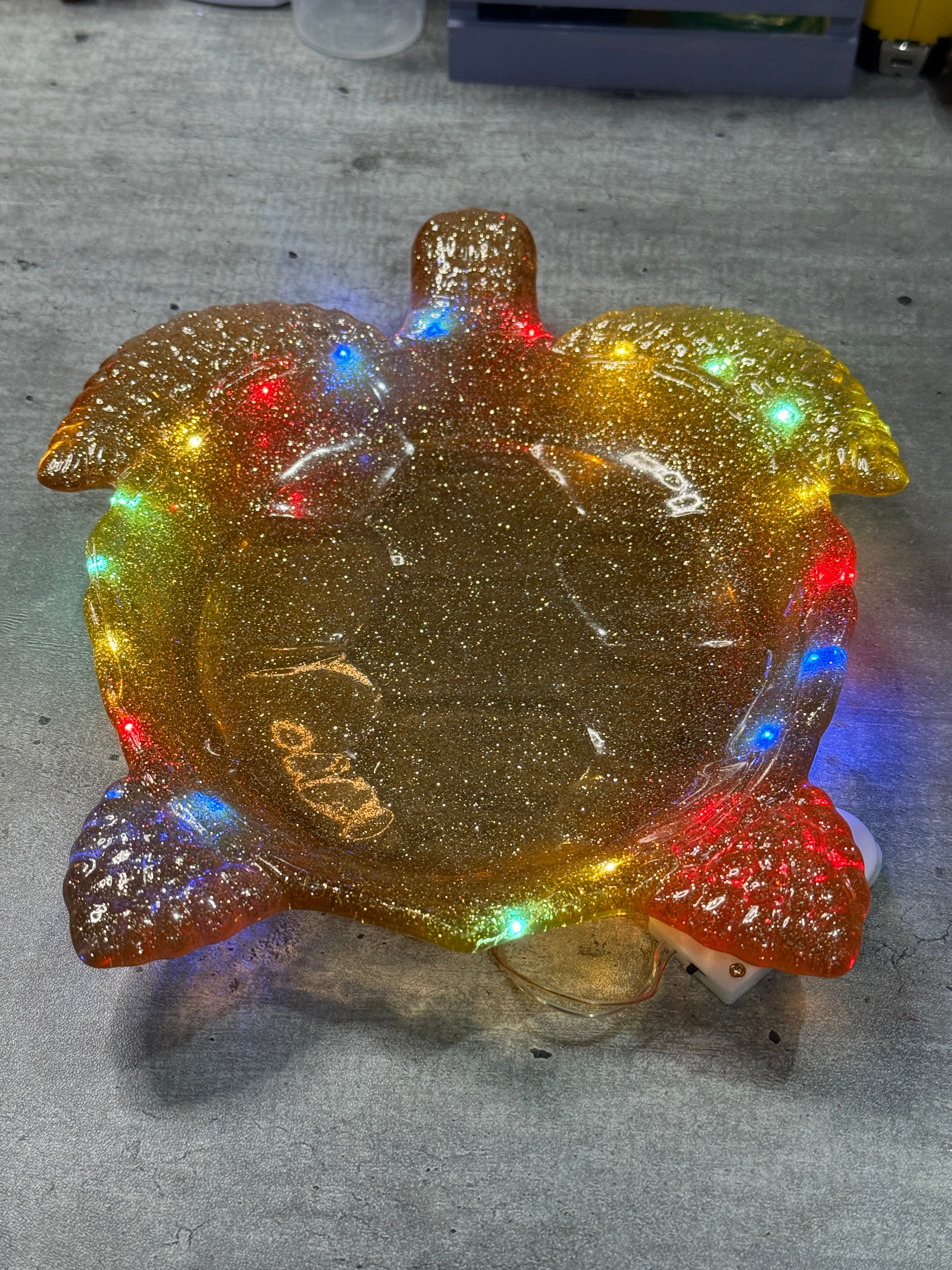 Turtle Dish with Fairy LED Lights