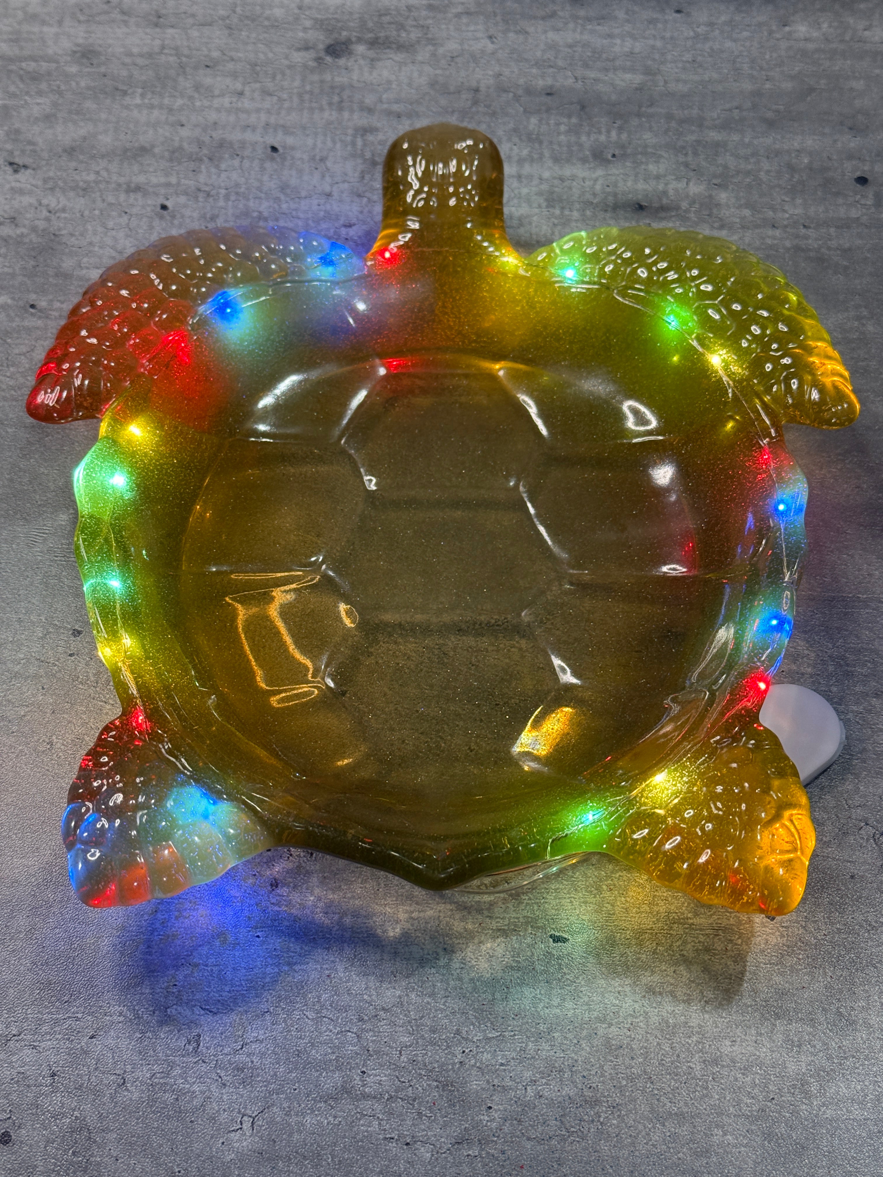 Turtle Dish with Fairy LED Lights