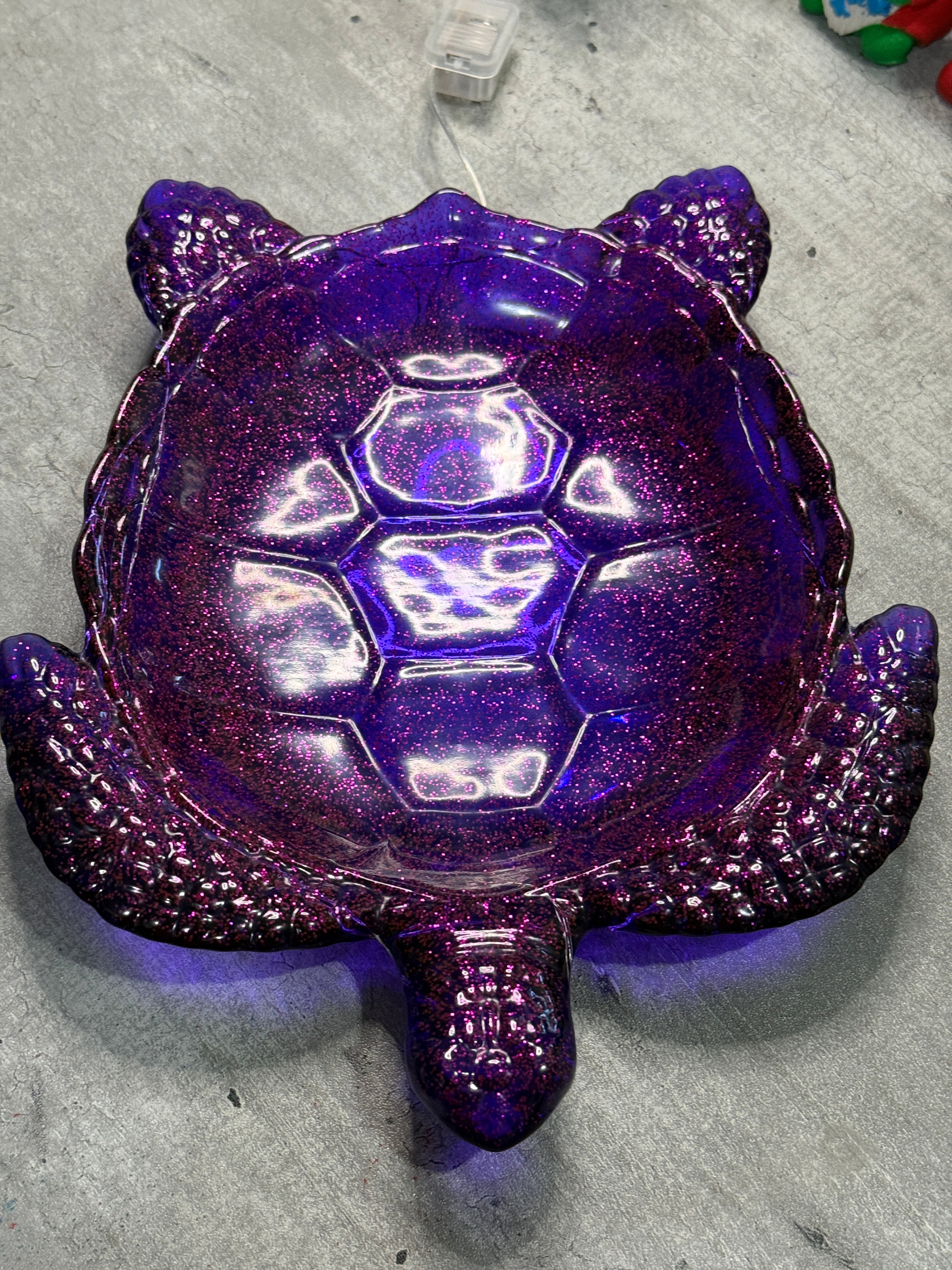 Turtle Dish with Fairy LED Lights