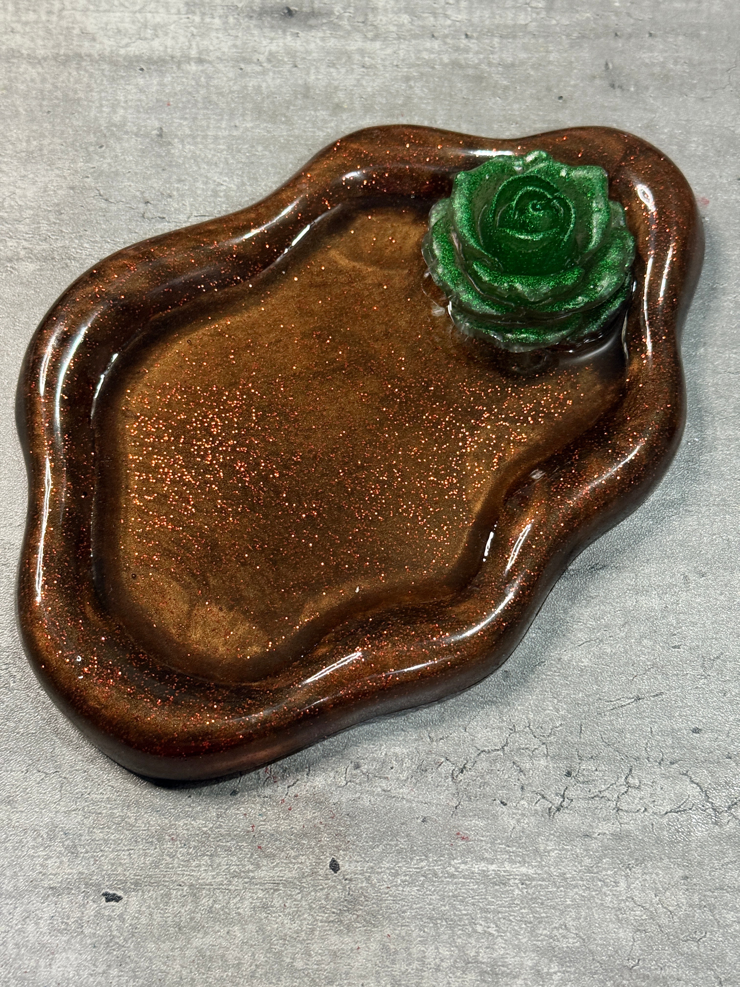 Rose Accented Trinket Tray
