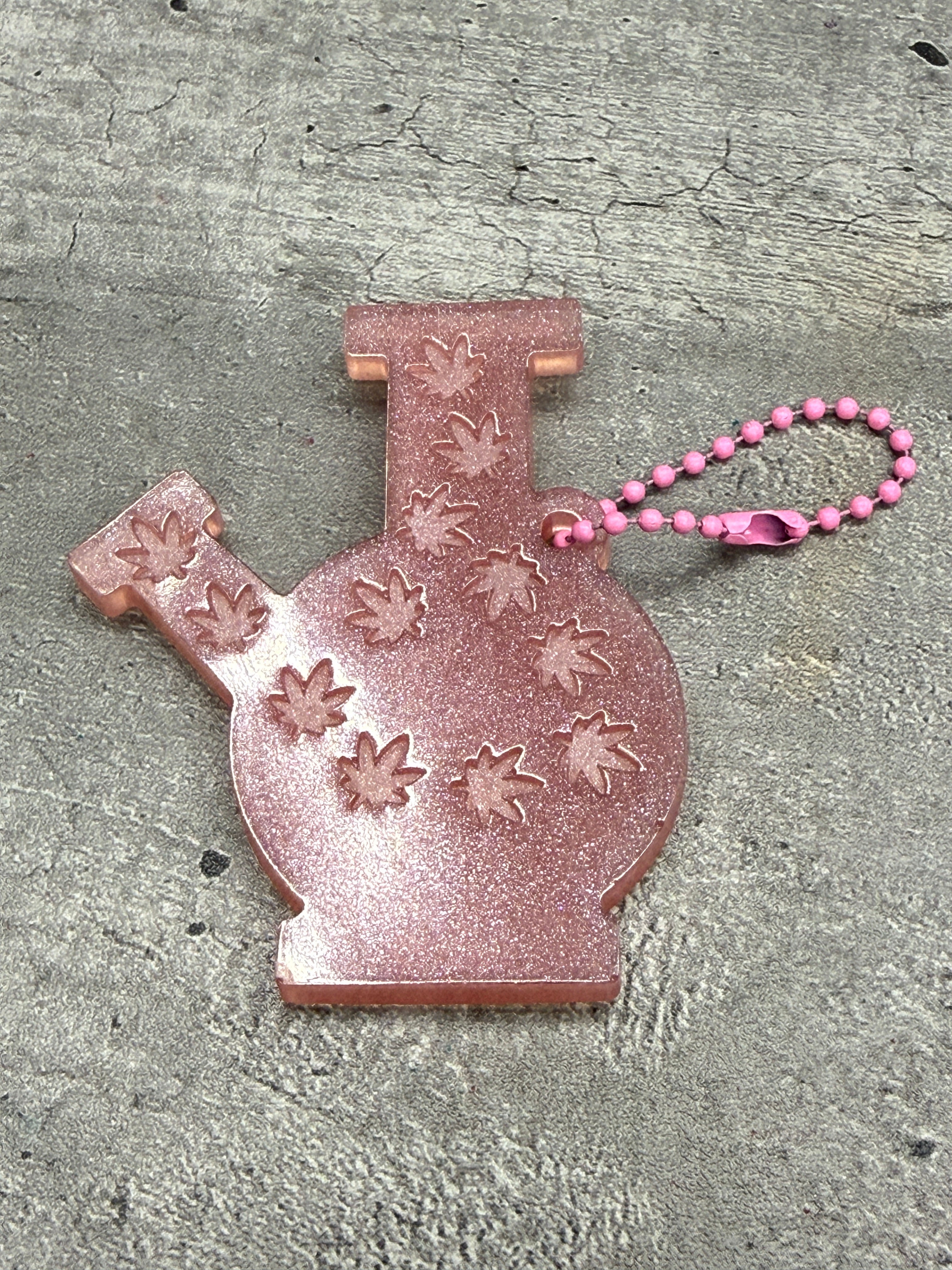 Hemp Leaf Bong Keychain