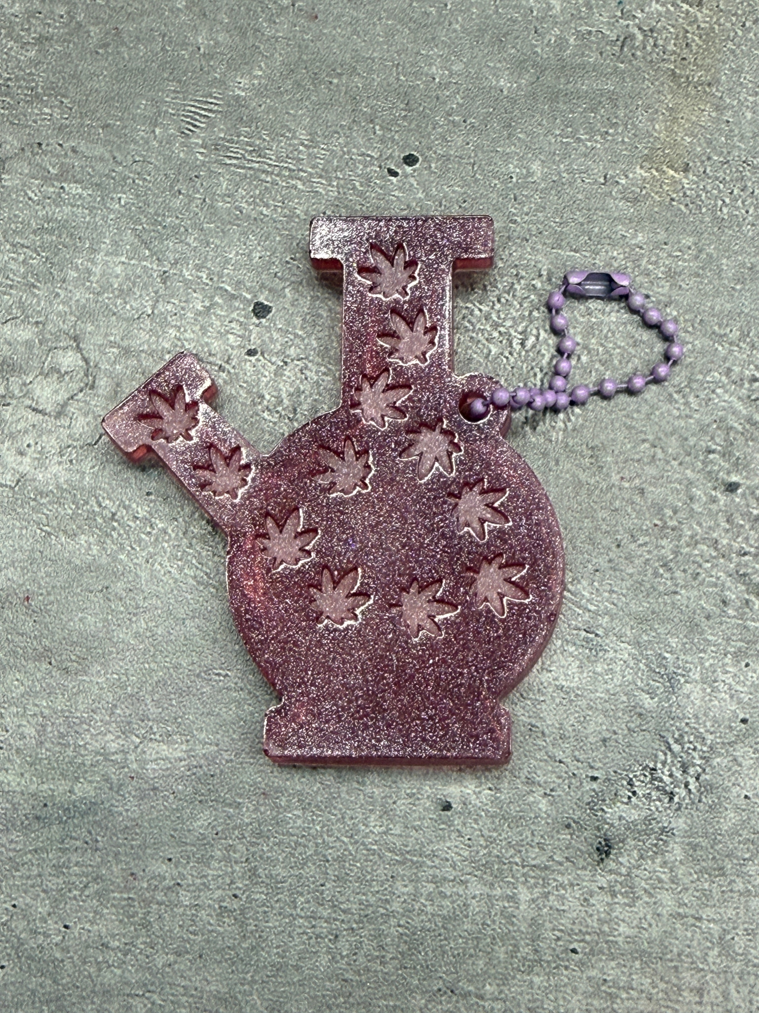 Hemp Leaf Bong Keychain