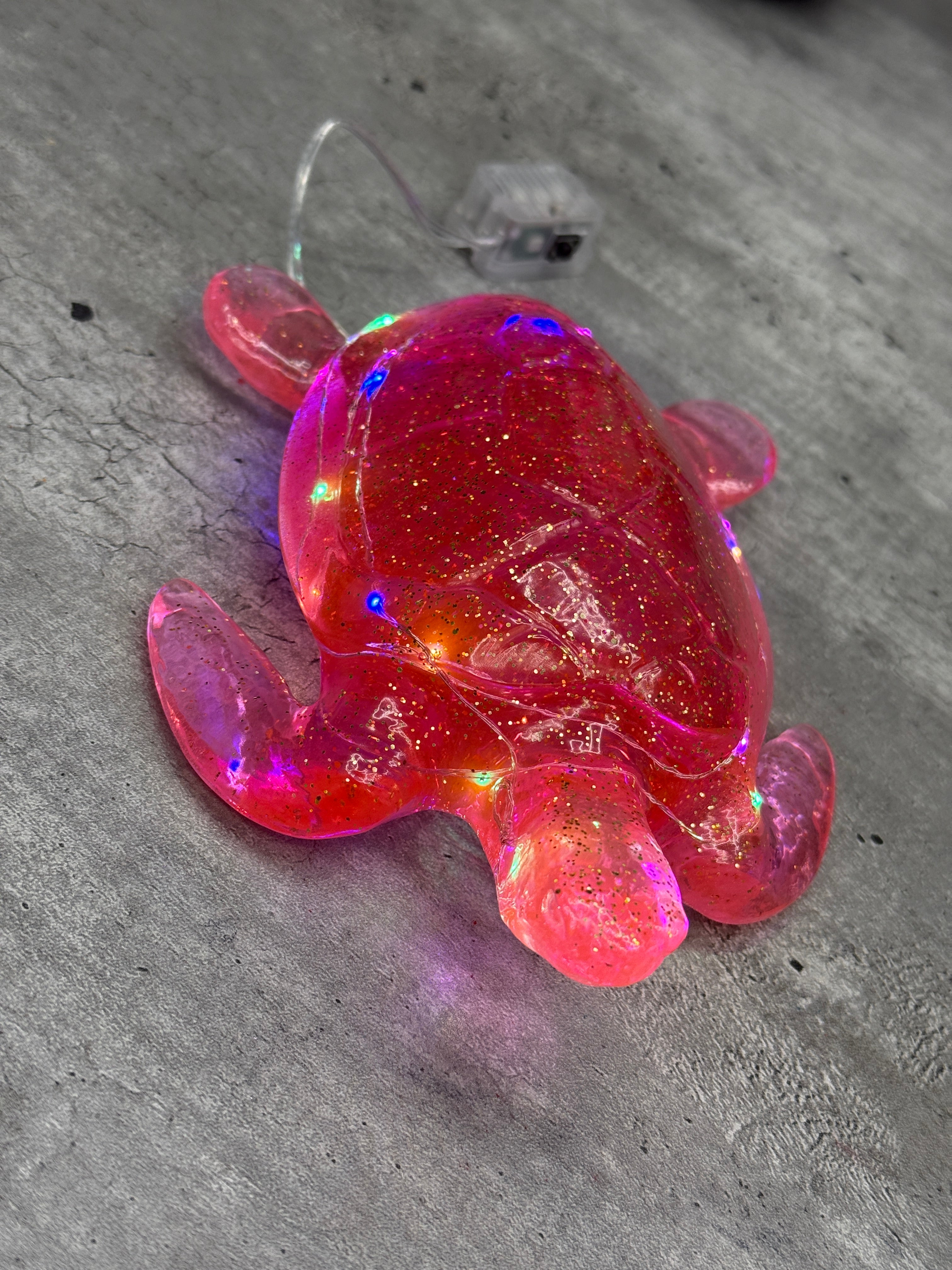 Turtle Figurine with Fairy Lights