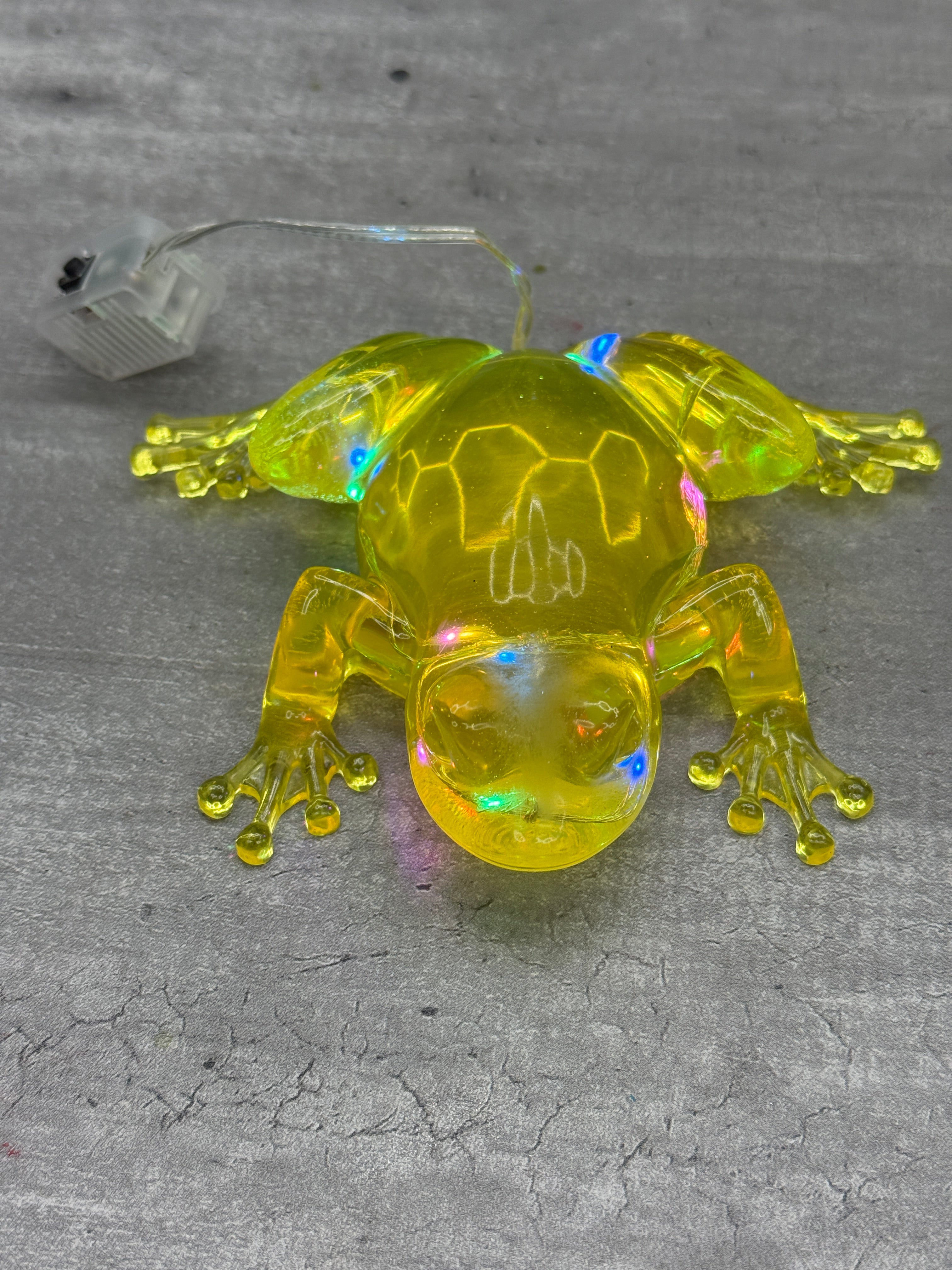 Frog Figurine with Fairy Lights