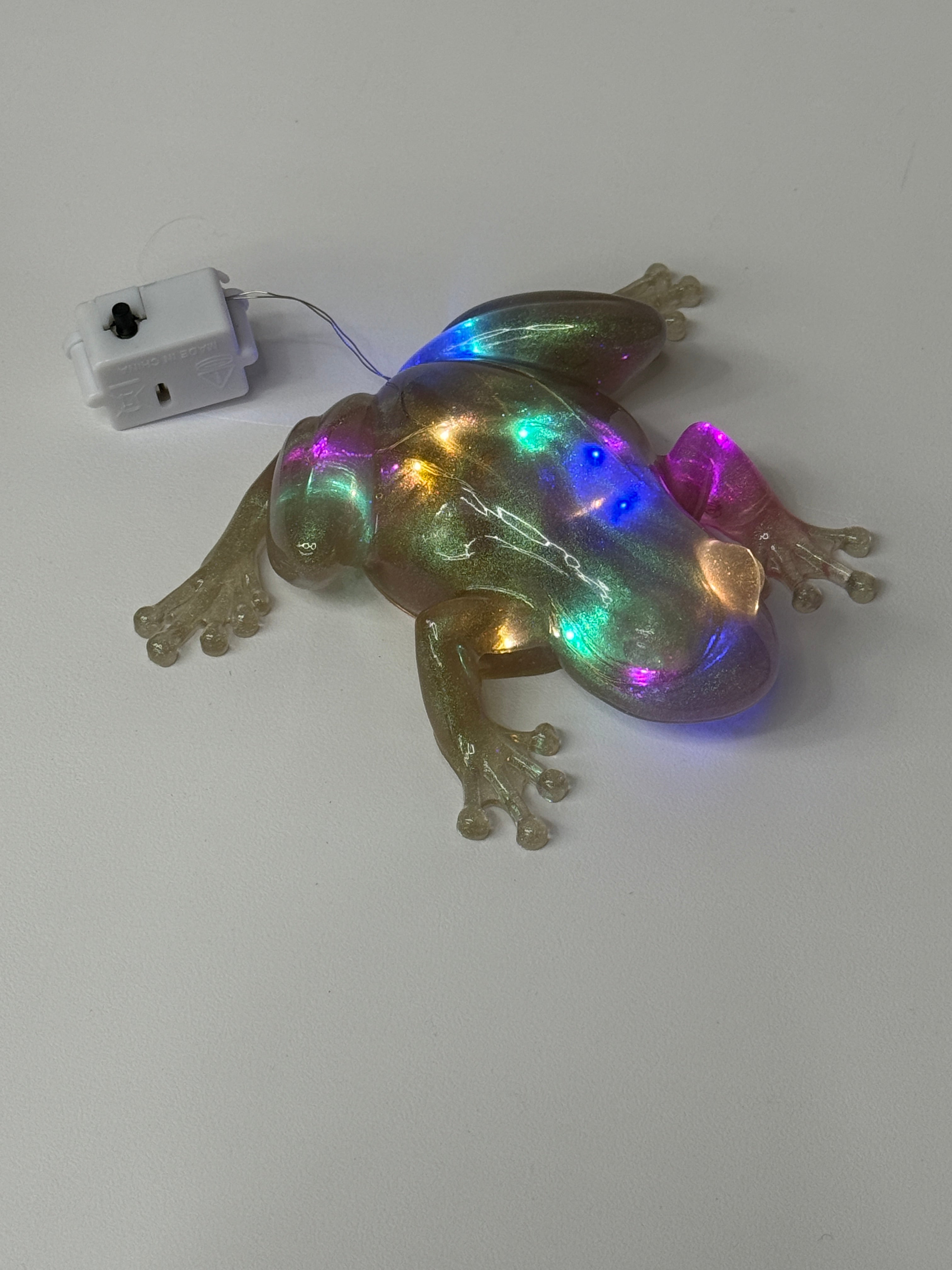 Frog Figurine with Fairy Lights