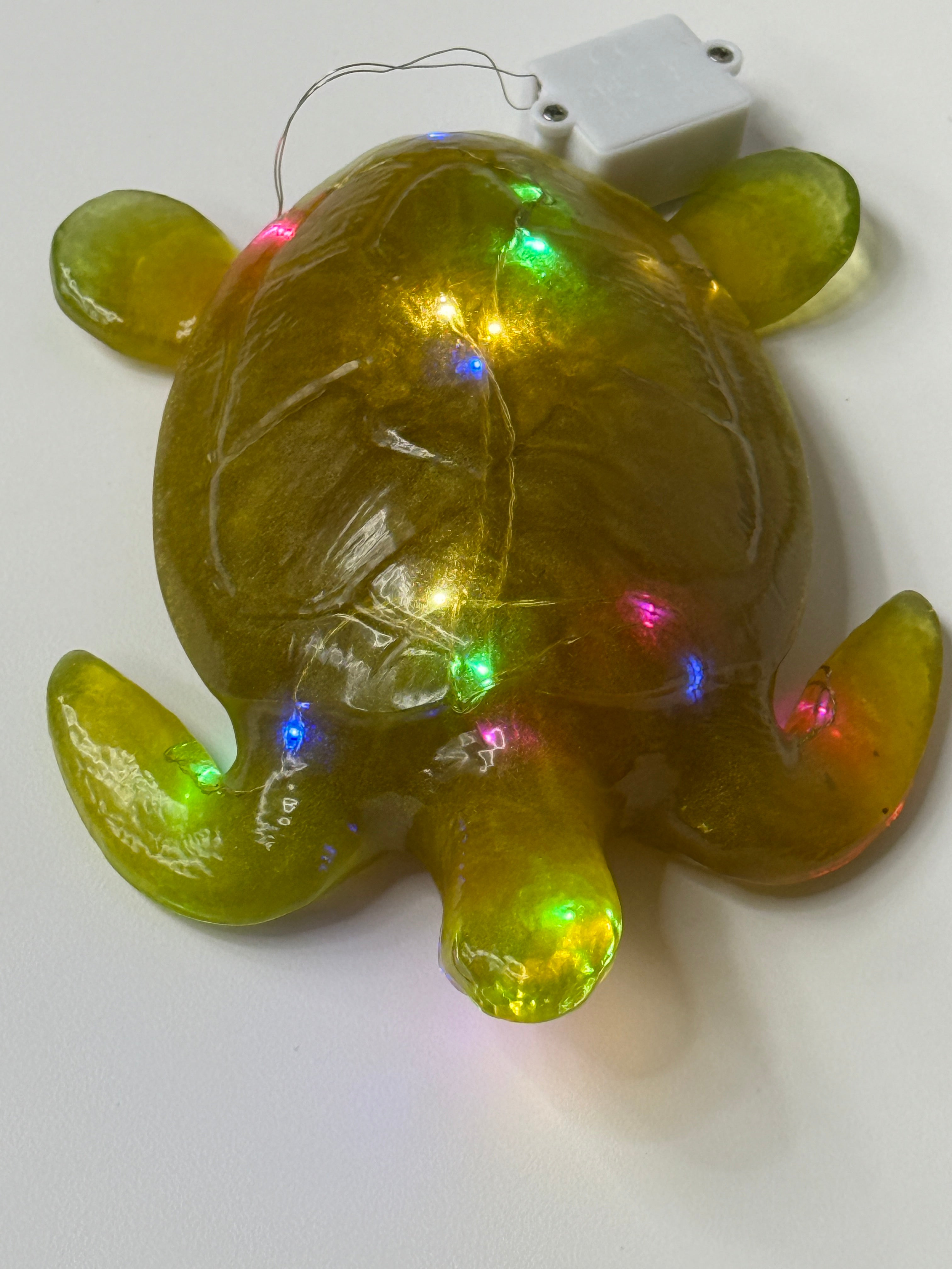 Turtle Figurine with Fairy Lights
