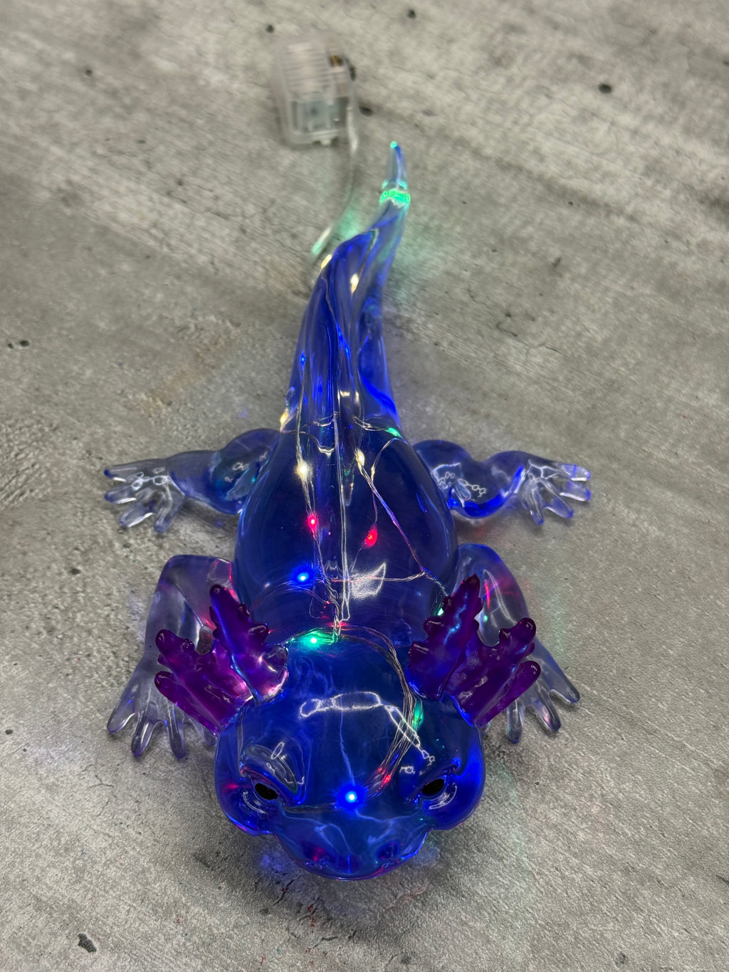Axolotl Figurine with LED Fairy Lights