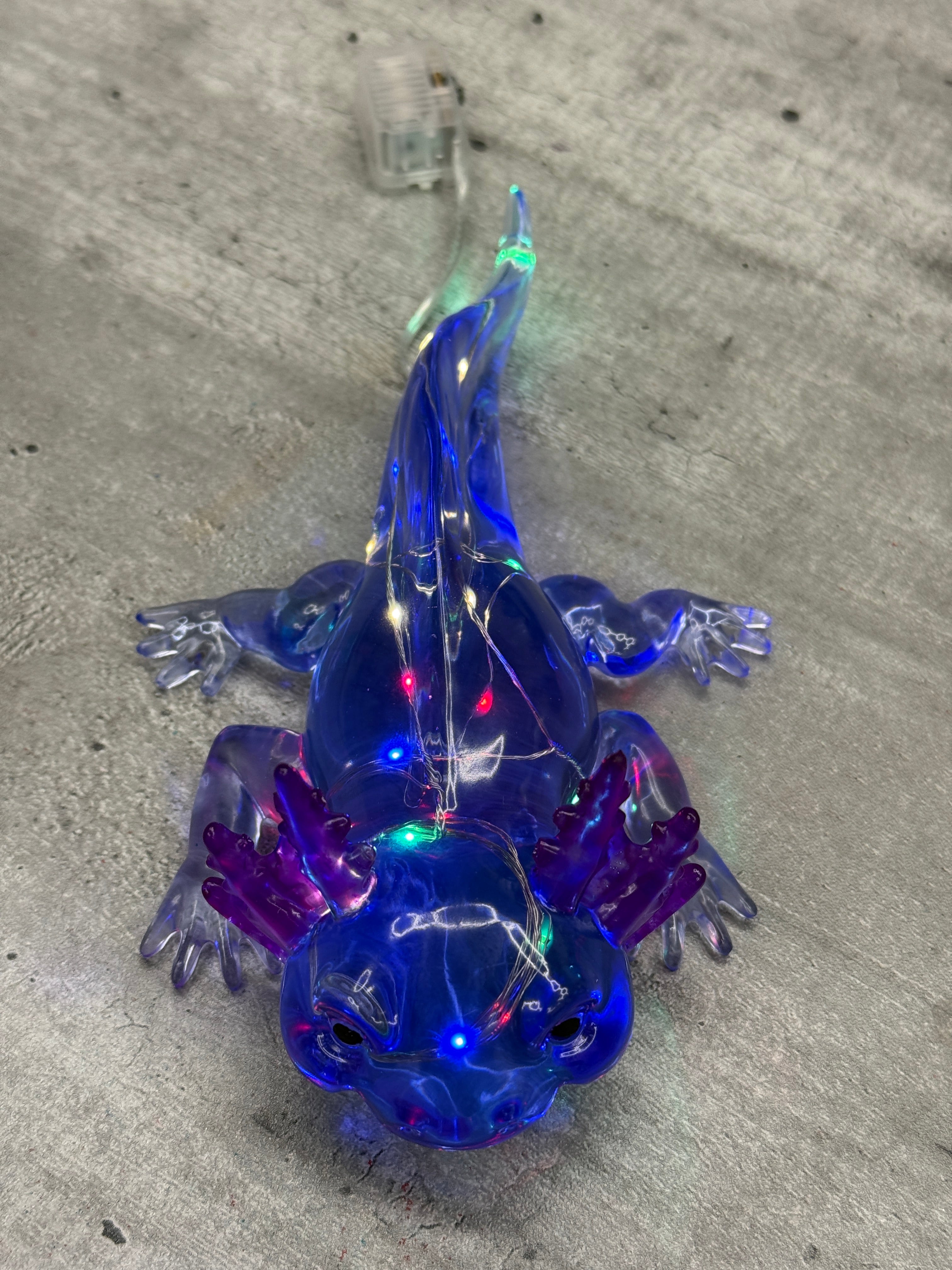 Axolotl Figurine with LED Fairy Lights