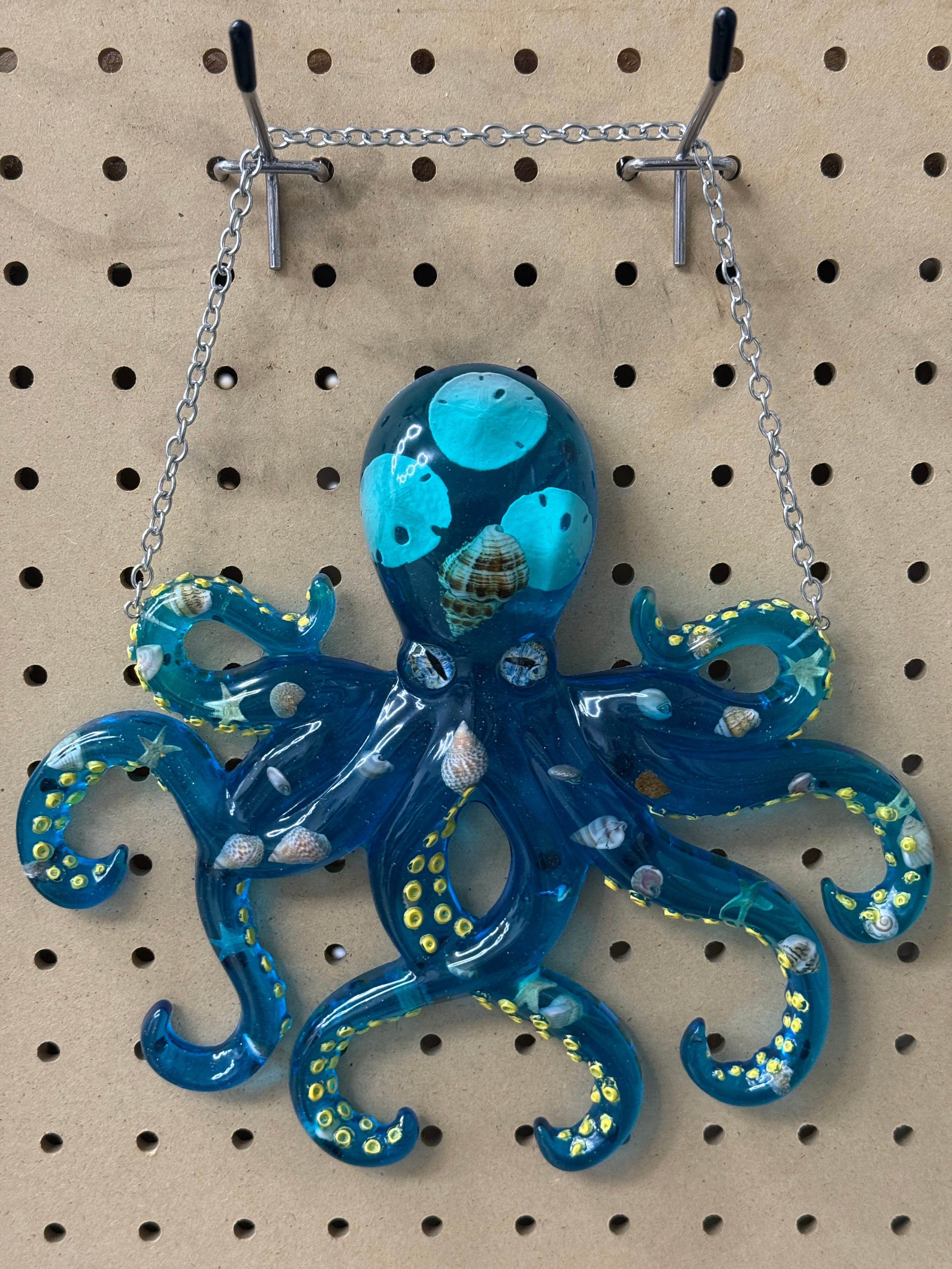 Octopus Figurine w/ Seashells - Large Hanging